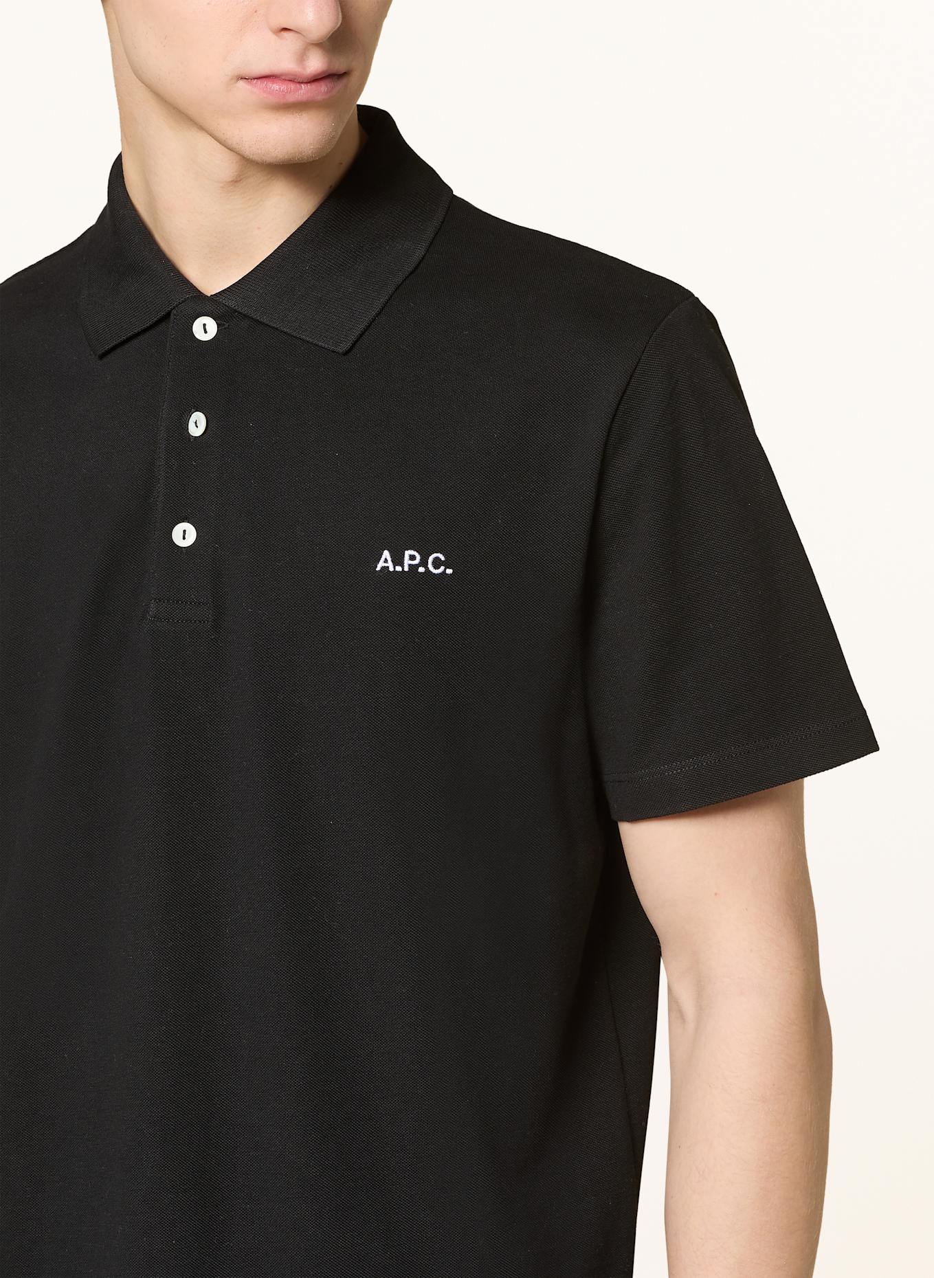 A.P.C. Piqué-Poloshirt CARTER: SCHWARZ