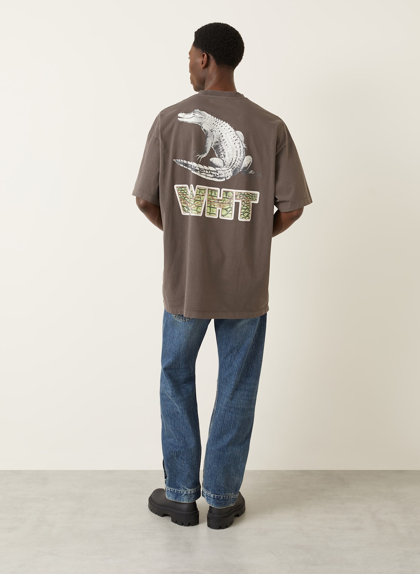 Off-White Tričko WHT: ČERNOŠEDÁ