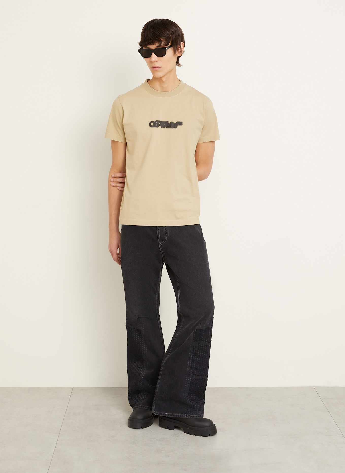 Off-White Tričko: BÉŽOVÁ