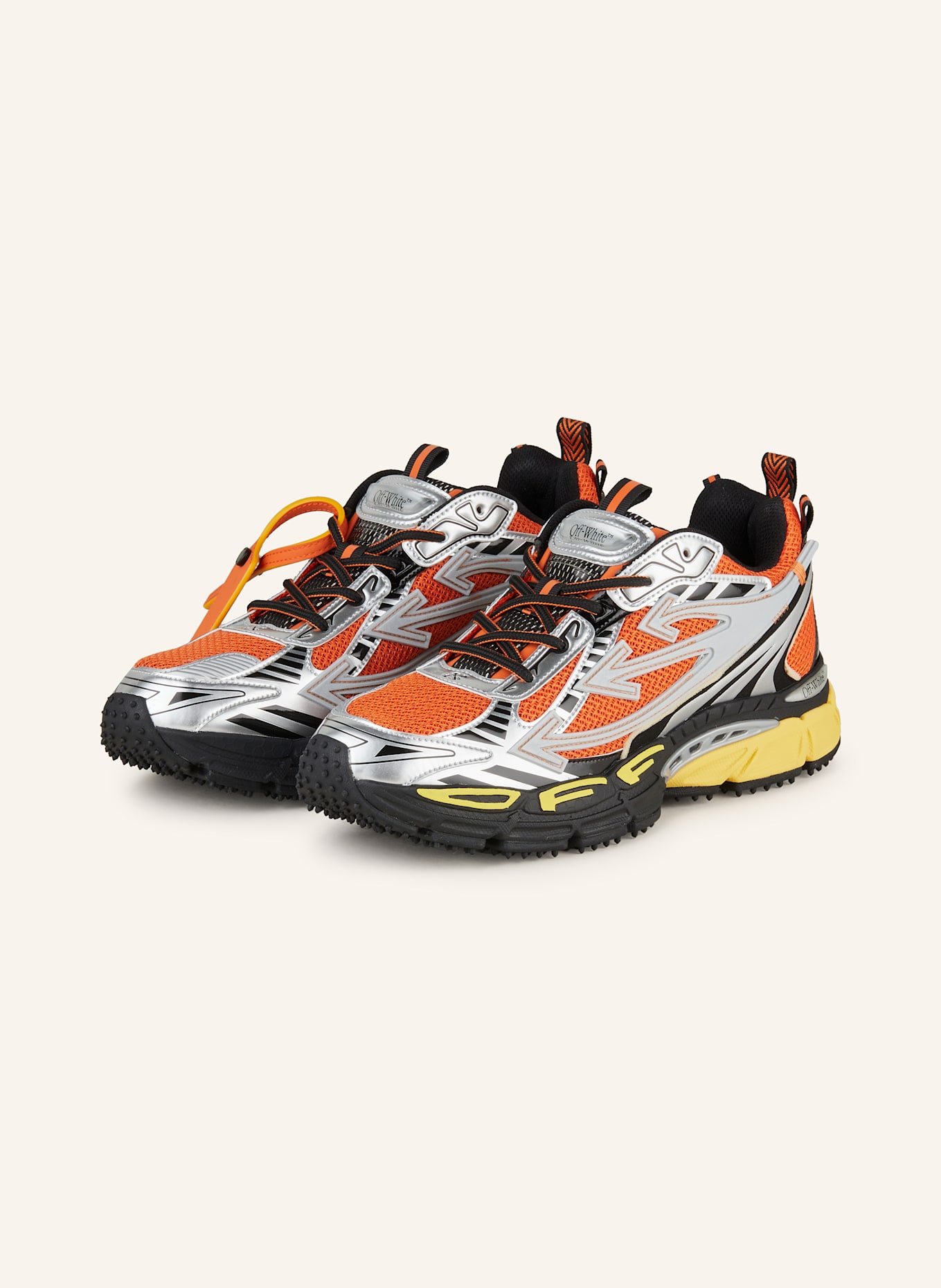 Off-White Sneakers OW BE RIGHT BACK: SILVER / ORANGE / LIGHT YELLOW