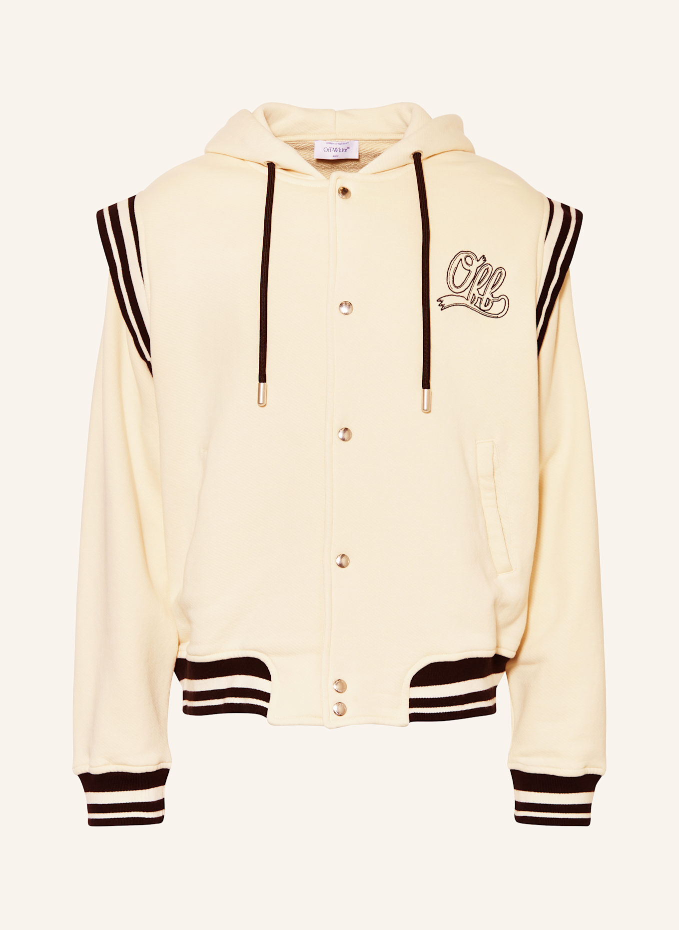 Off-White Sweatjacke: BEIGE/ SCHWARZ