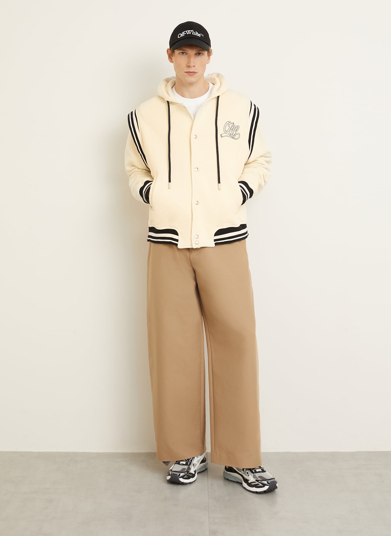 Off-White Sweatjacke: BEIGE/ SCHWARZ