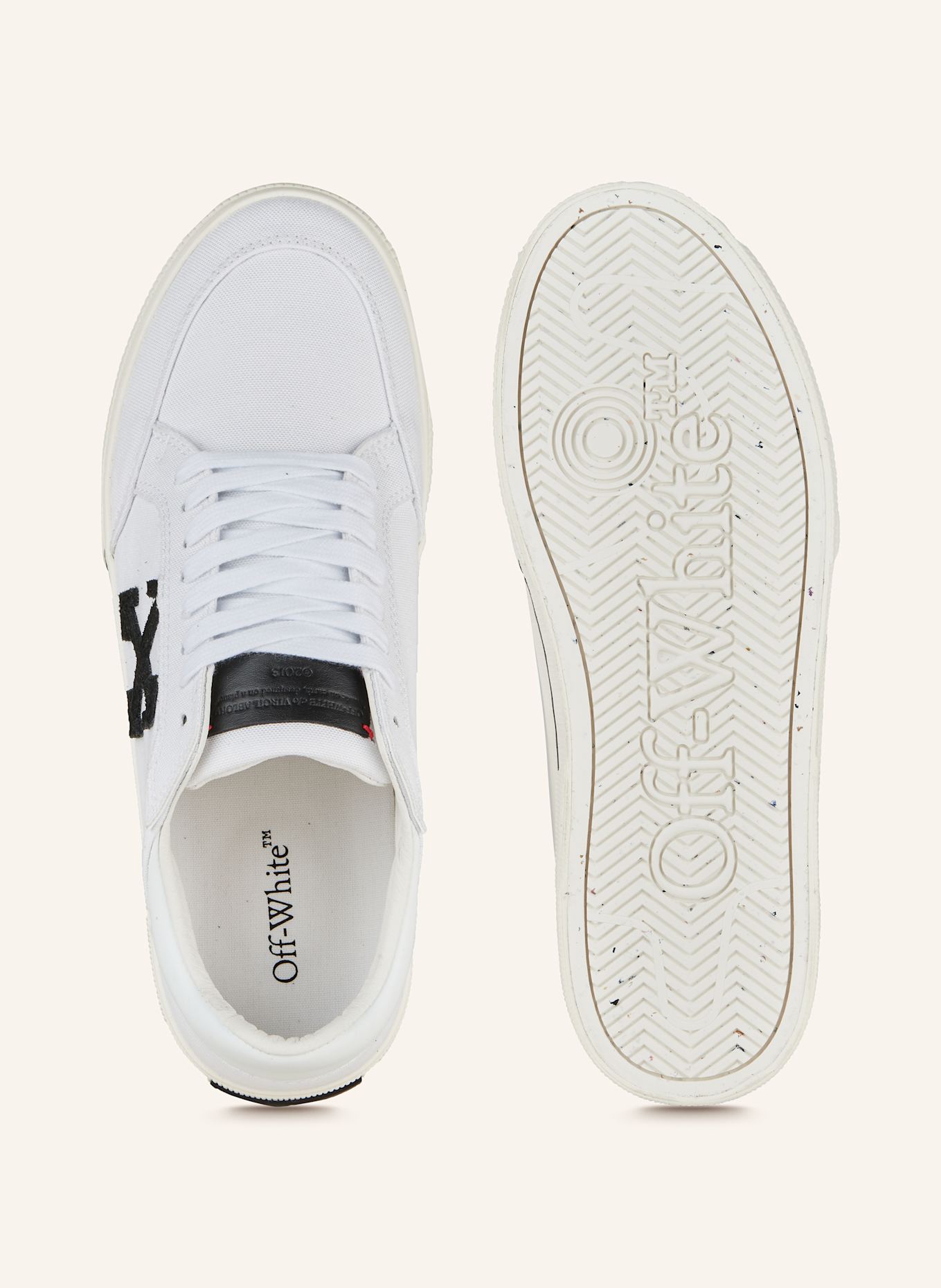 Off-White Sneaker NEW LOW VULCANIZED CANVAS: WEISS / SCHWARZ