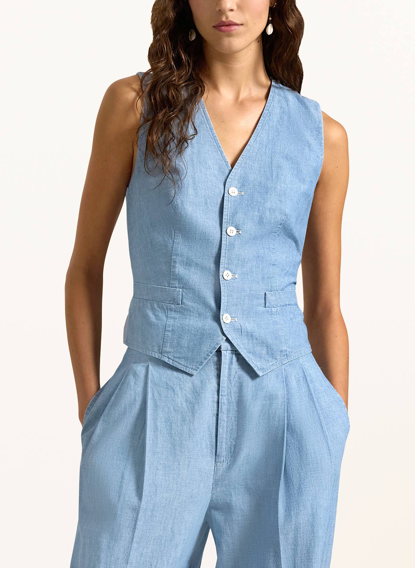 POLO RALPH LAUREN Blazerweste in Jeansoptik: HELLBLAU