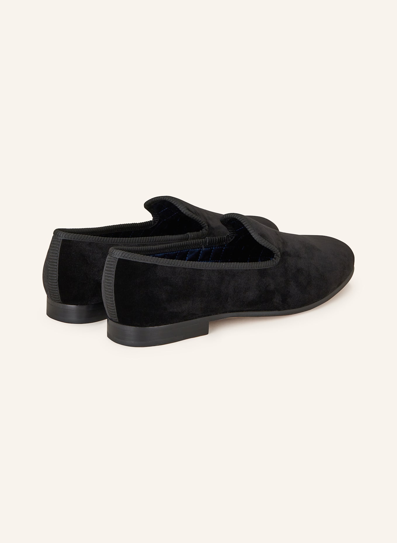 POLO RALPH LAUREN Samt-Slipper: SCHWARZ