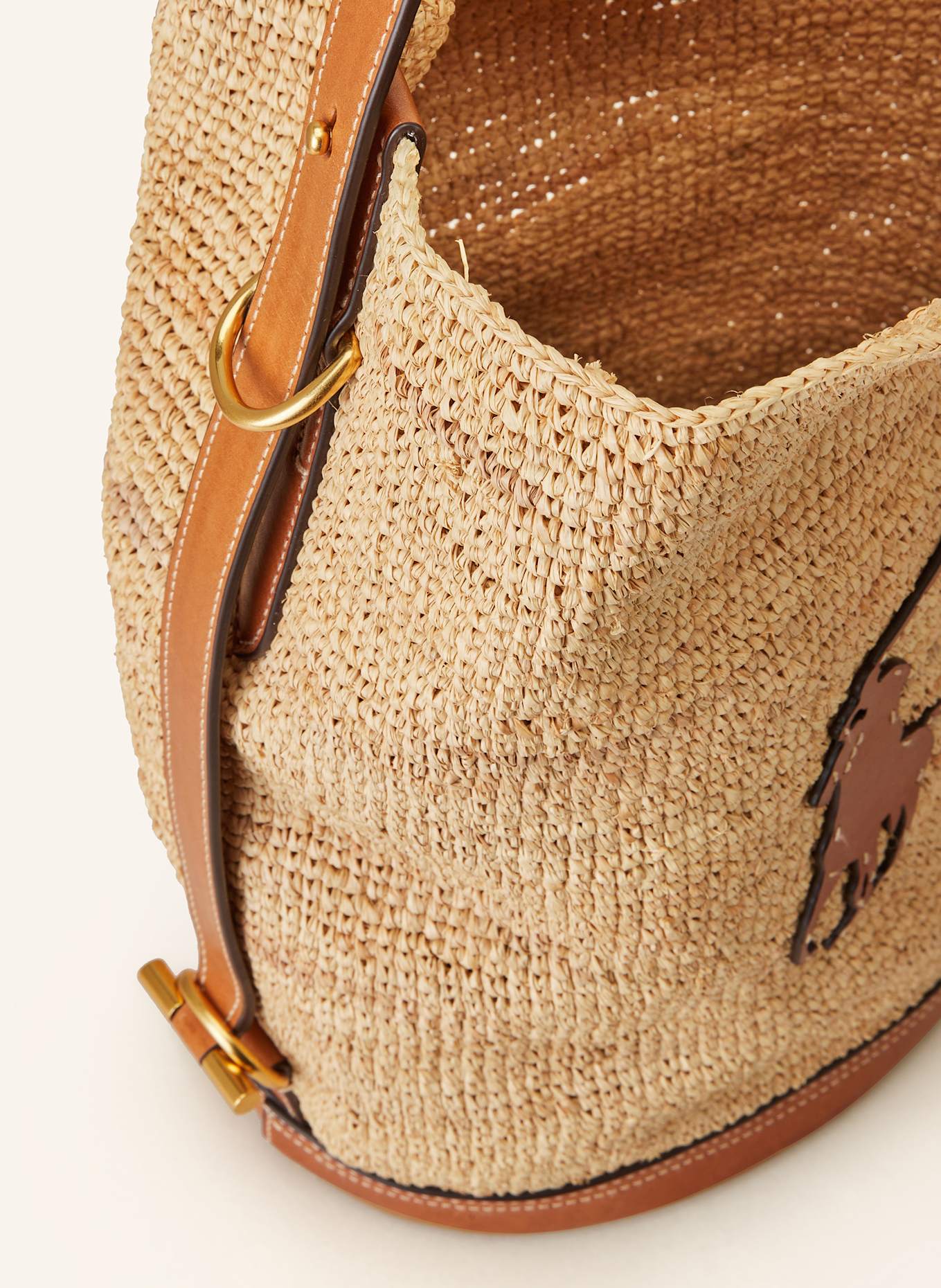 POLO RALPH LAUREN Schultertasche in hellbraun/ braun