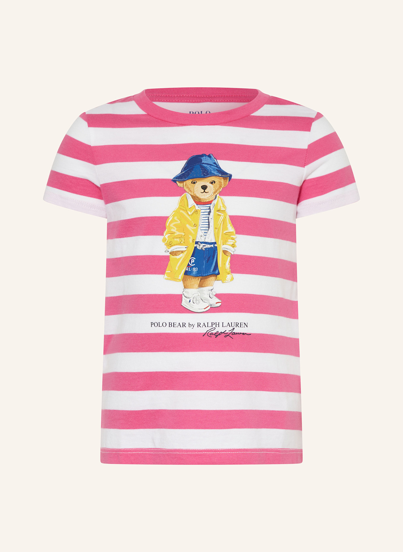 POLO RALPH LAUREN Tričko: BÍLÁ / NEONOVĚ RŮŽOVÁ