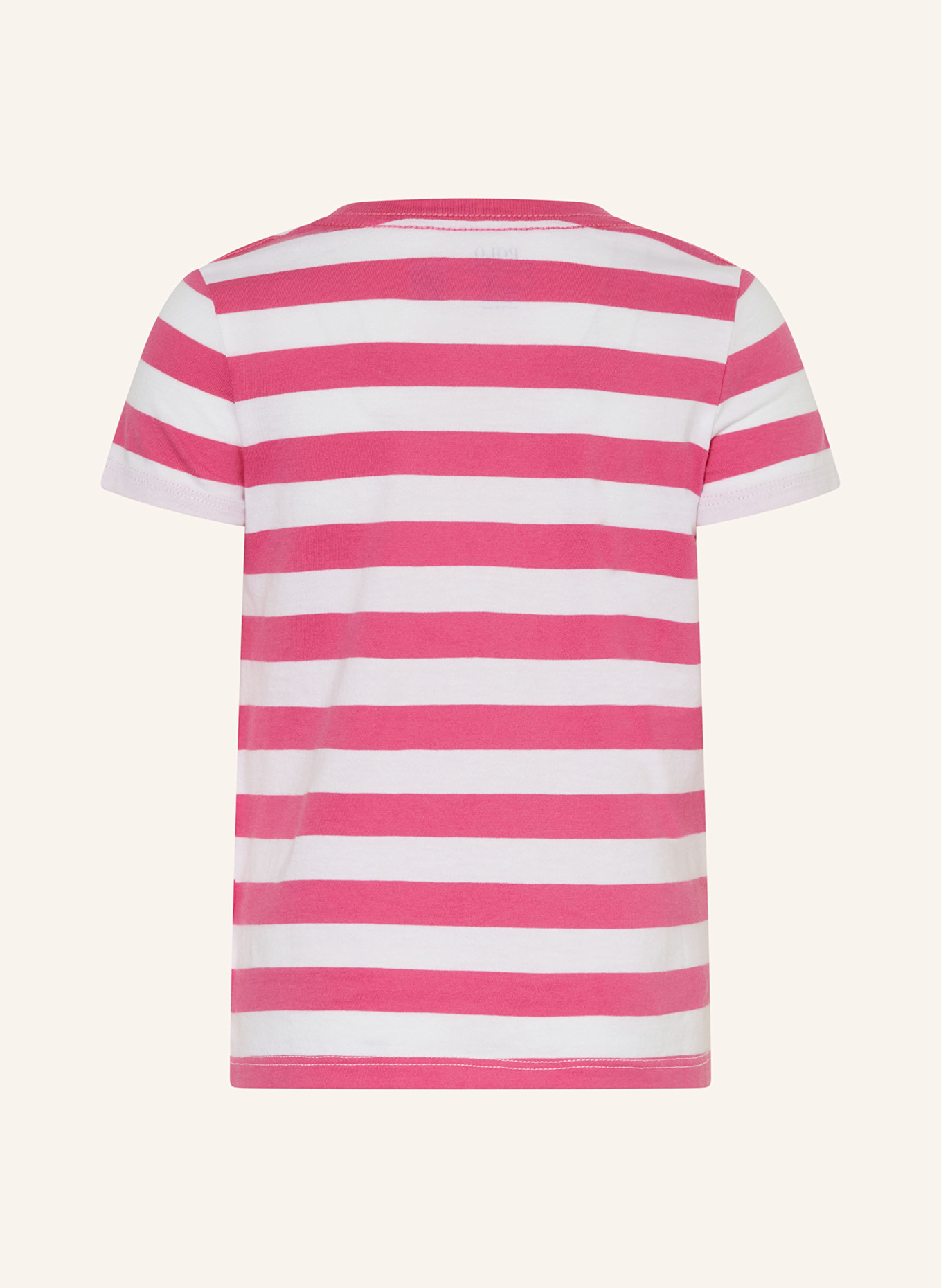 POLO RALPH LAUREN Tričko: BÍLÁ / NEONOVĚ RŮŽOVÁ