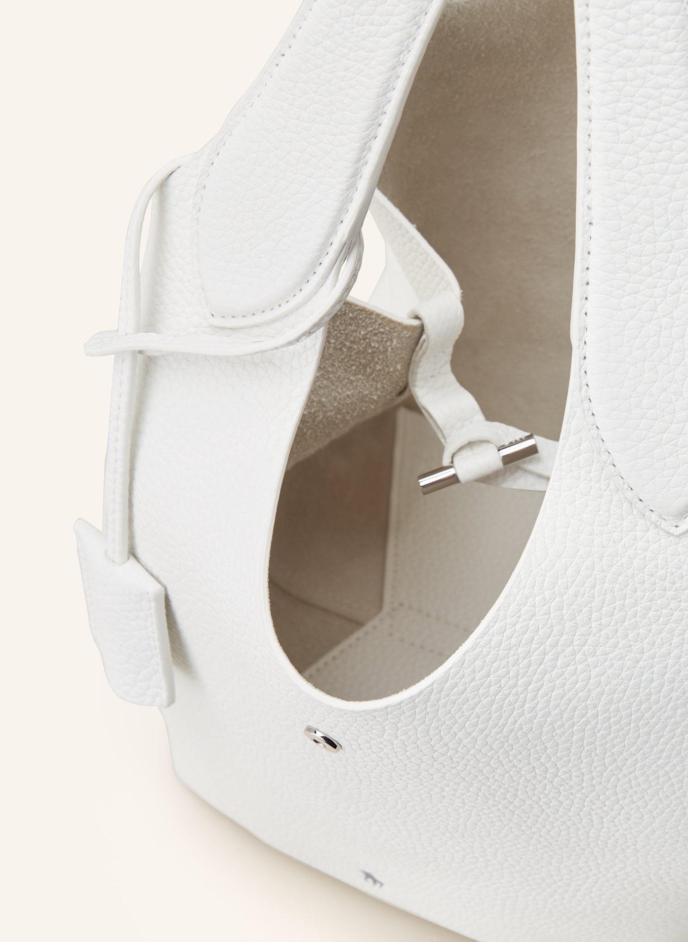 POLO RALPH LAUREN SHINY DRUM PEBBLE shopper in white
