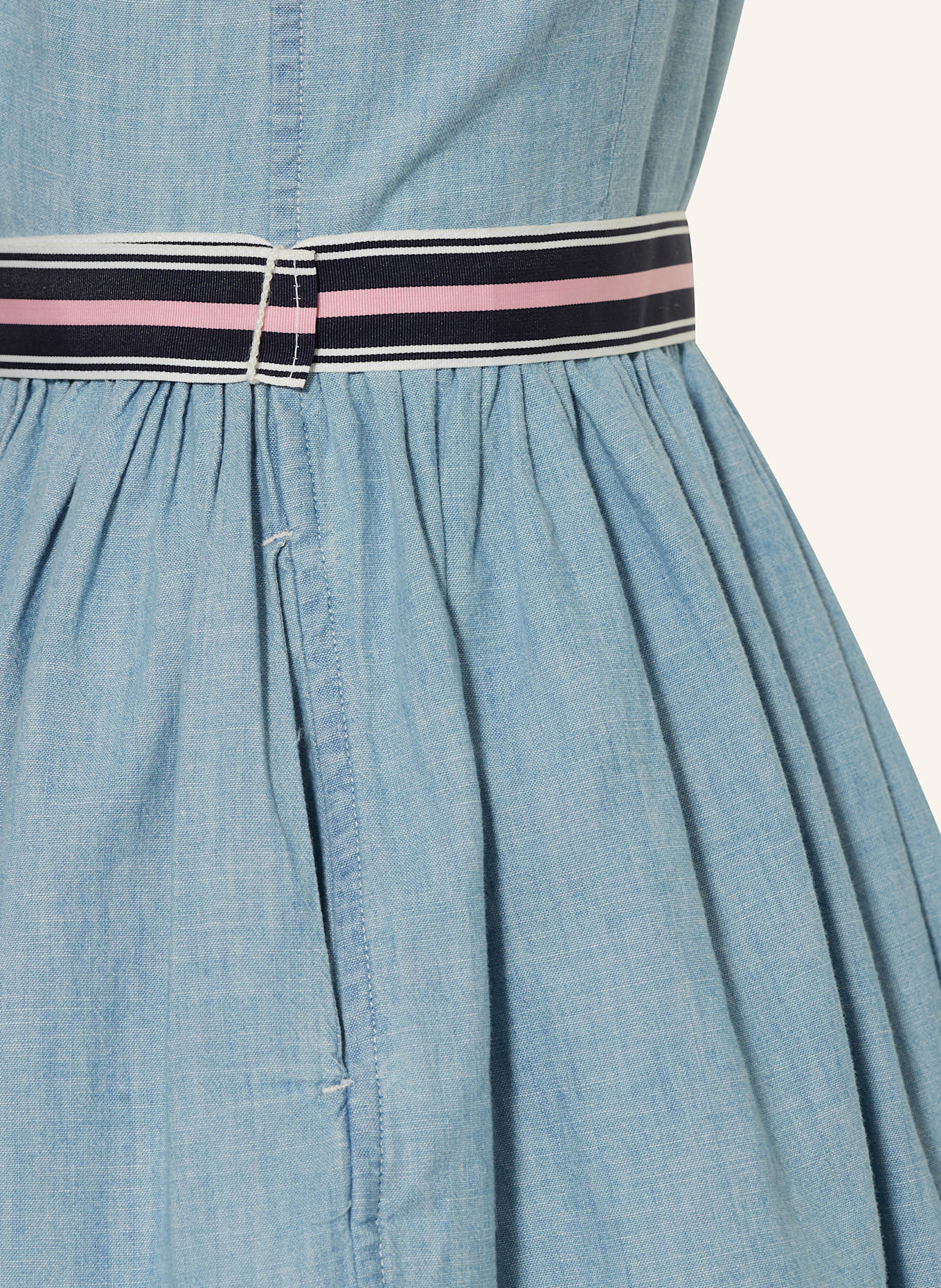 POLO RALPH LAUREN Hemdblusenkleid in Jeansoptik: HELLBLAU