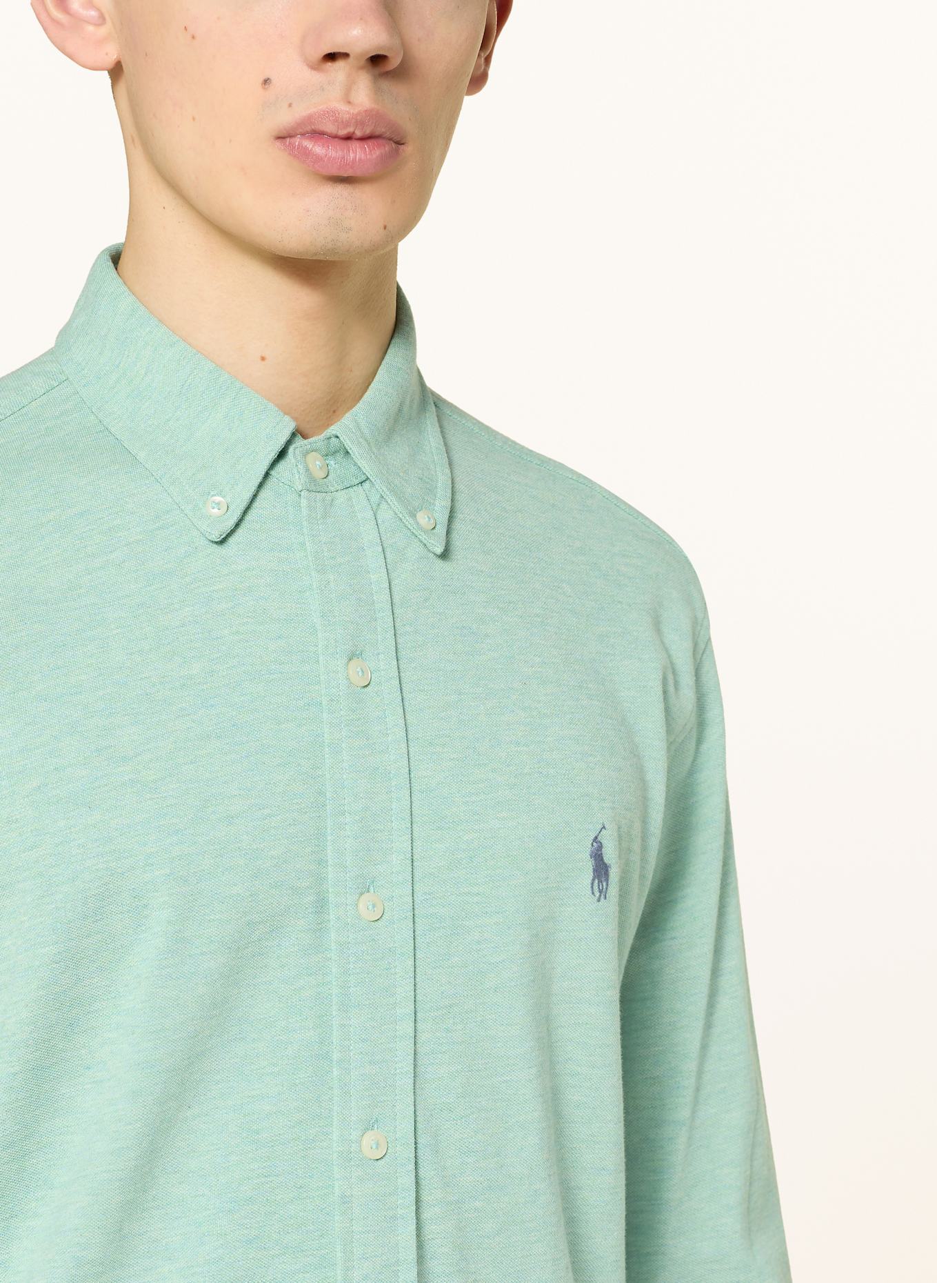 POLO RALPH LAUREN Piqué-Hemd Custom Fit: HELLGRÜN