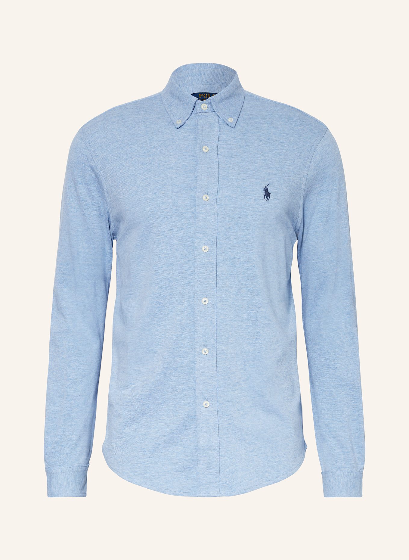 POLO RALPH LAUREN Piqué-Hemd Custom Fit: HELLBLAU