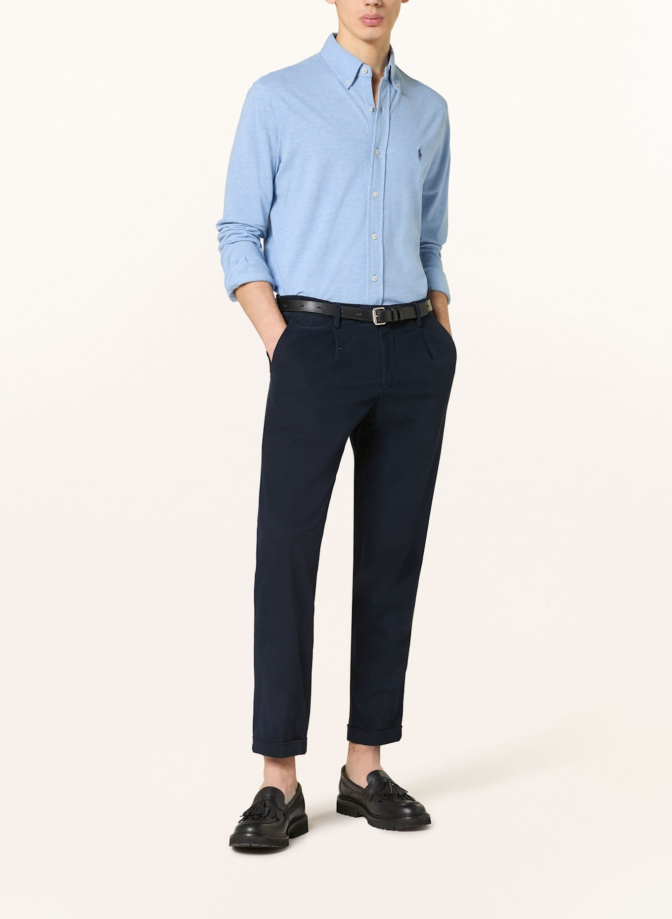POLO RALPH LAUREN Piqué-Hemd Custom Fit: HELLBLAU