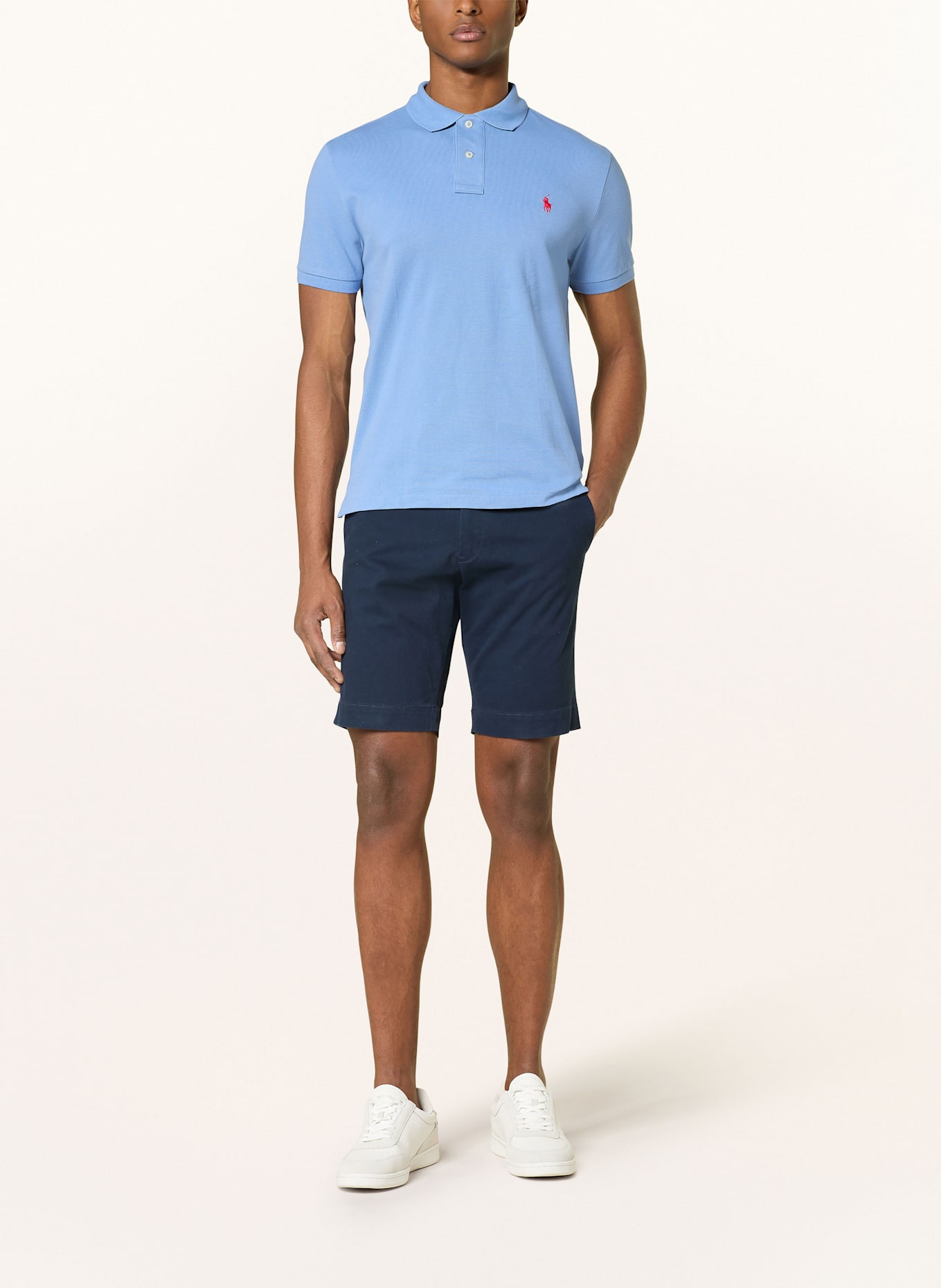 POLO RALPH LAUREN Koszulka polo z piki custom slim fit: NIEBIESKI