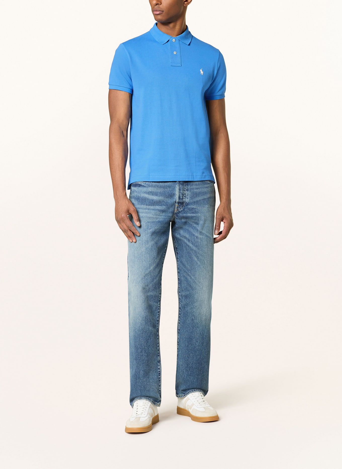 POLO RALPH LAUREN Koszulka polo z piki custom slim fit: NIEBIESKI