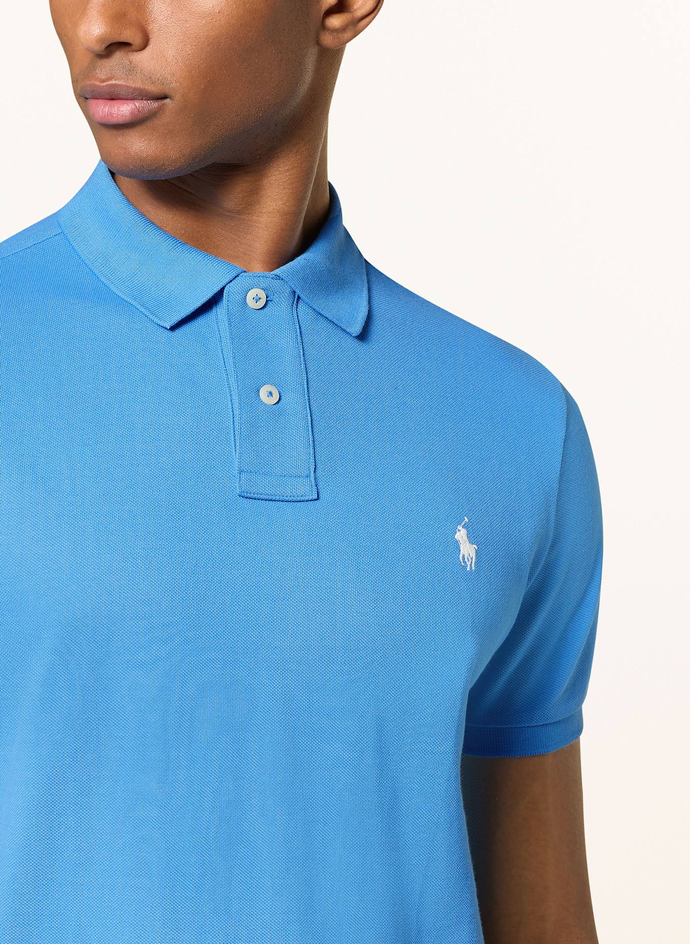 POLO RALPH LAUREN Koszulka polo z piki custom slim fit: NIEBIESKI