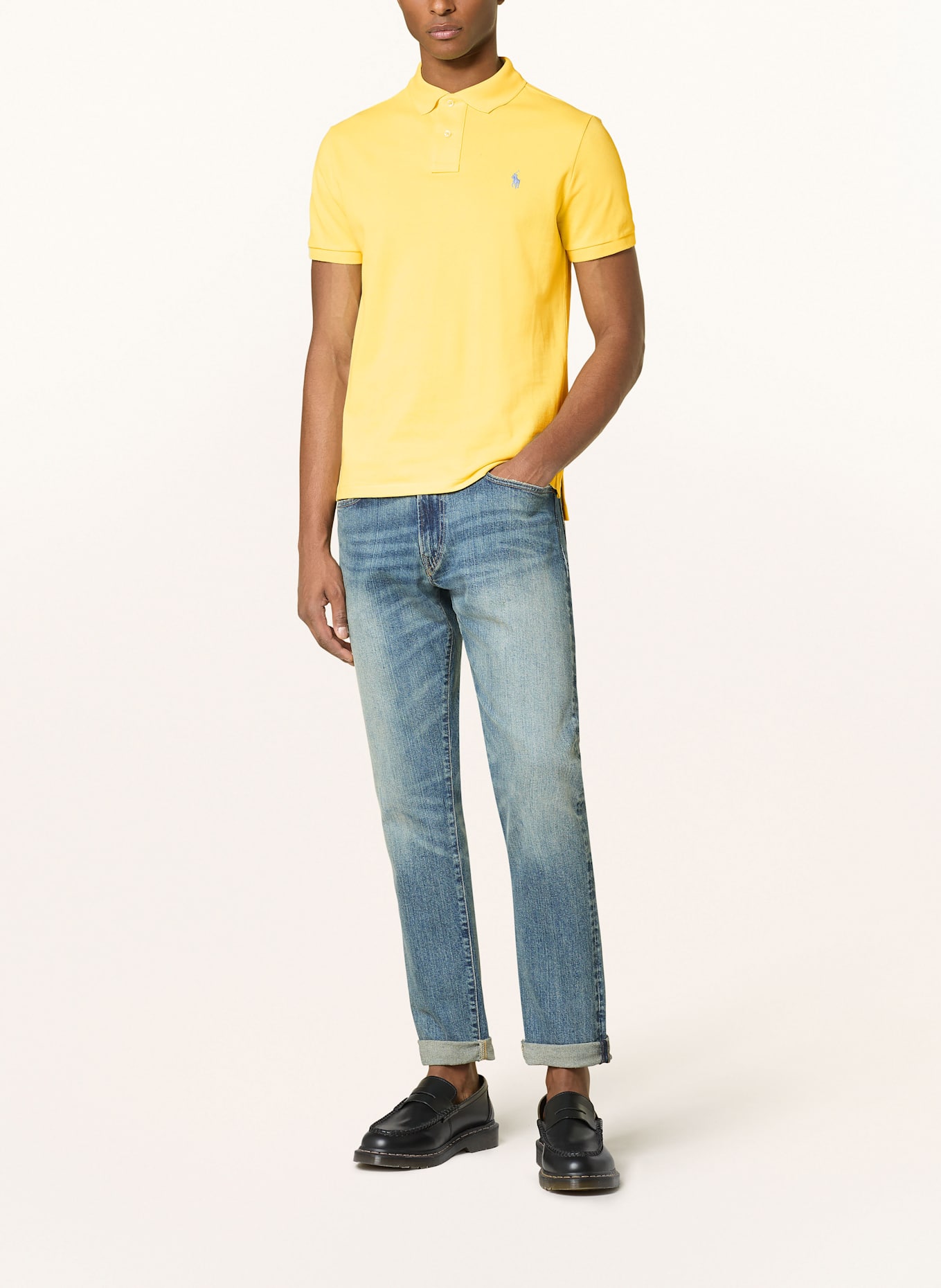 POLO RALPH LAUREN Piqué polo shirt custom slim fit: YELLOW
