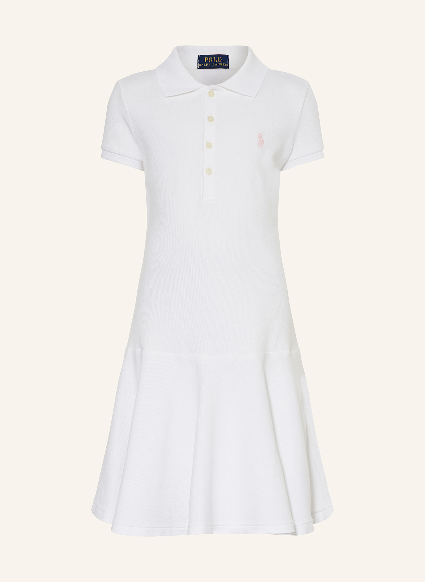 POLO RALPH LAUREN Piqué-Polokleid: WEISS