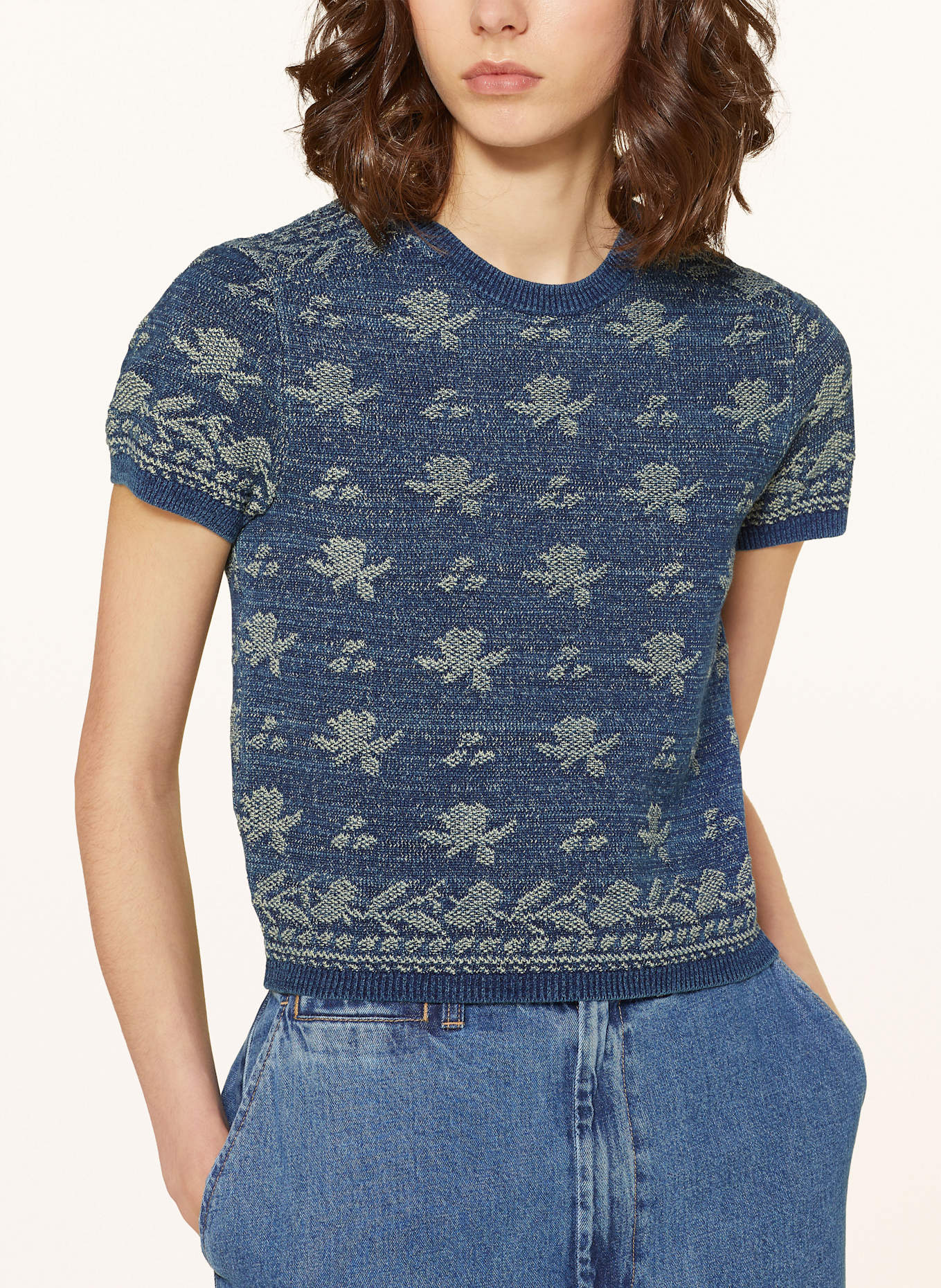 POLO RALPH LAUREN Strickshirt: BLAU / HELLGRÜN