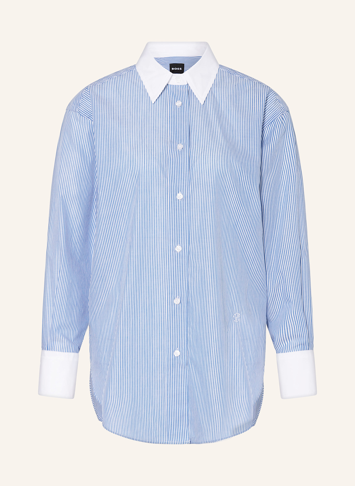 BOSS Shirt blouse BADINA: WHITE / BLUE