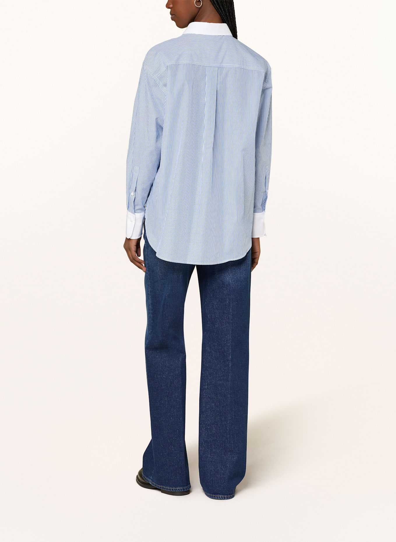 BOSS Shirt blouse BADINA: WHITE / BLUE