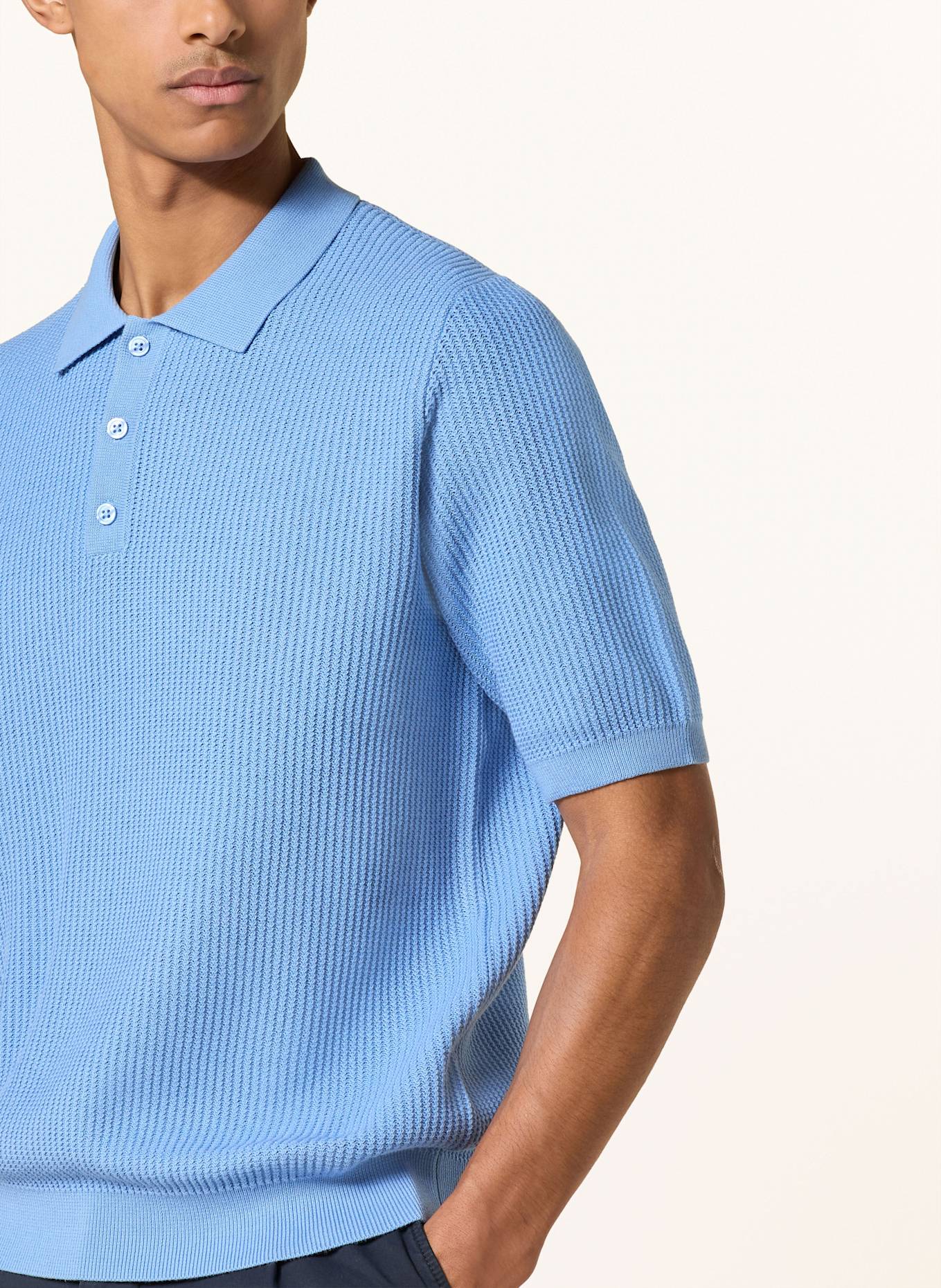 PAUL Knitted polo shirt: LIGHT BLUE