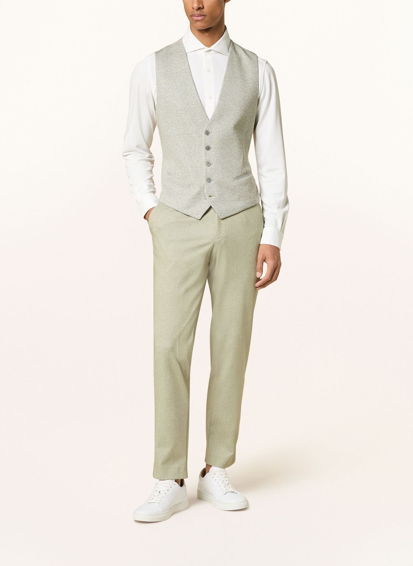 PAUL Anzugweste Extra Slim Fit zum Wenden aus Jersey: 710 LIGHT GREEN