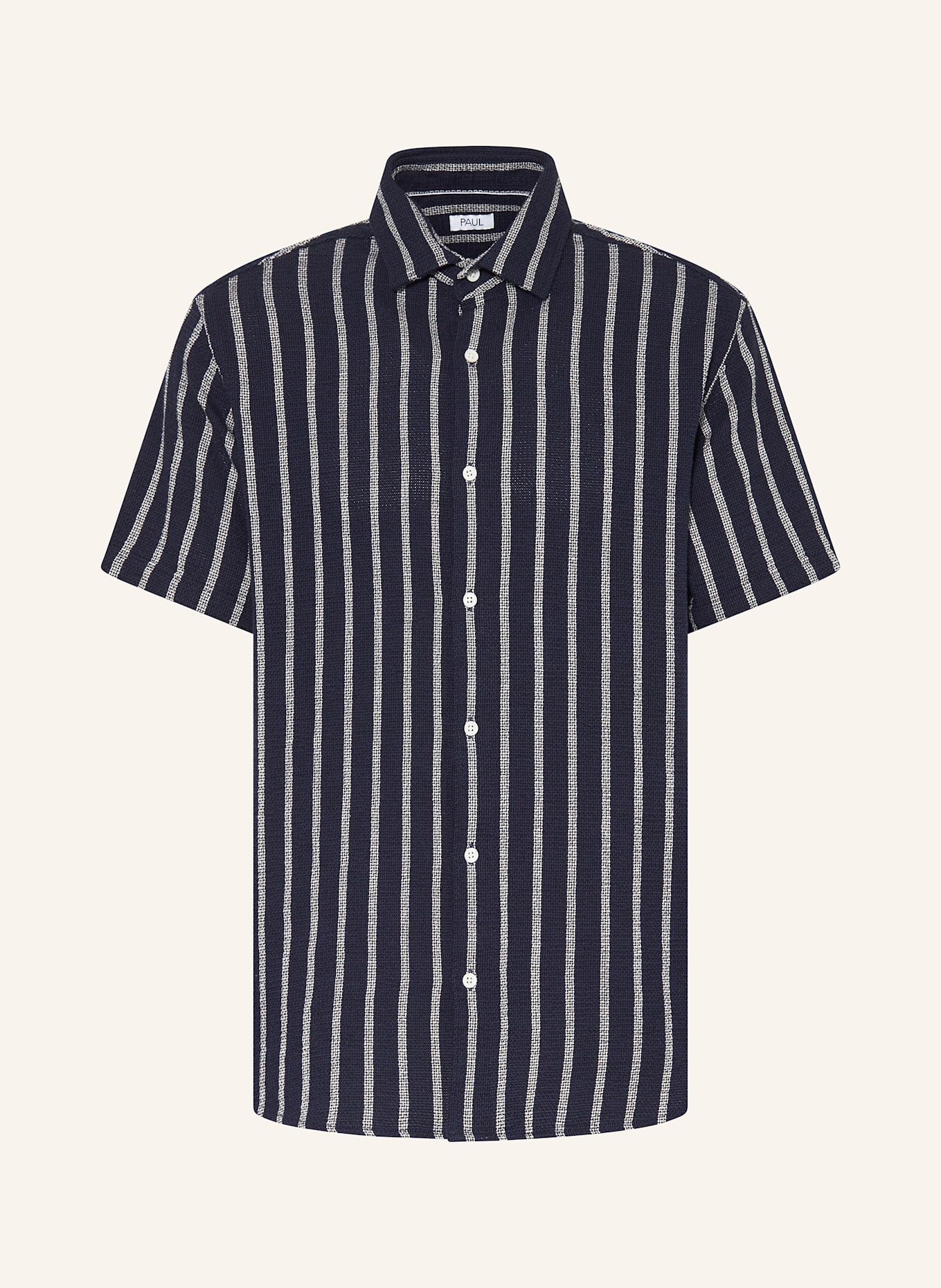 PAUL Kurzarm-Hemd Comfort Fit: DUNKELBLAU / WEISS