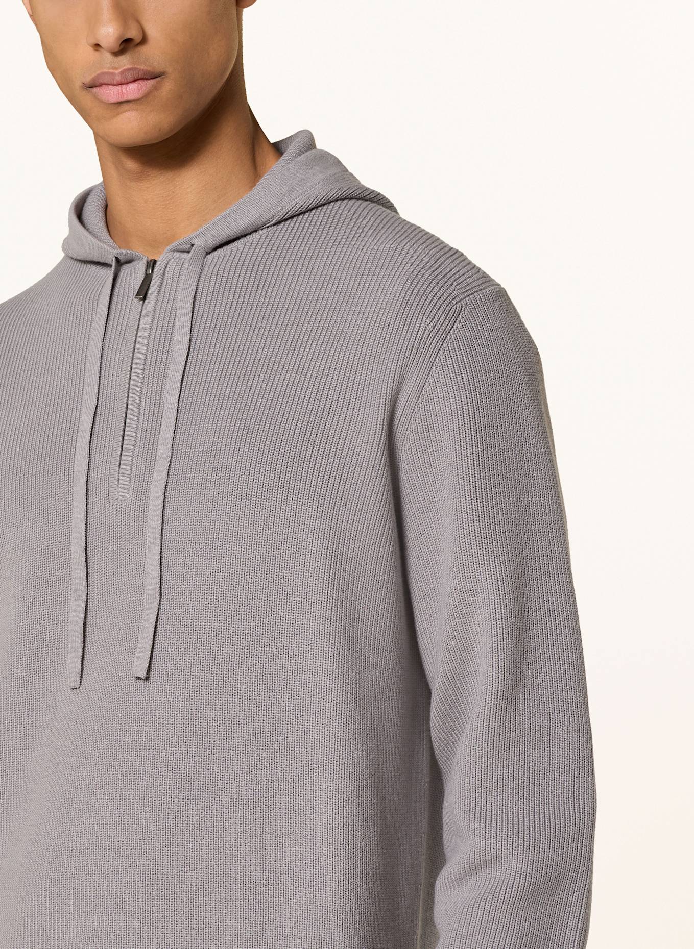 PAUL Bluza z kapturem z dzianiny: SZARY