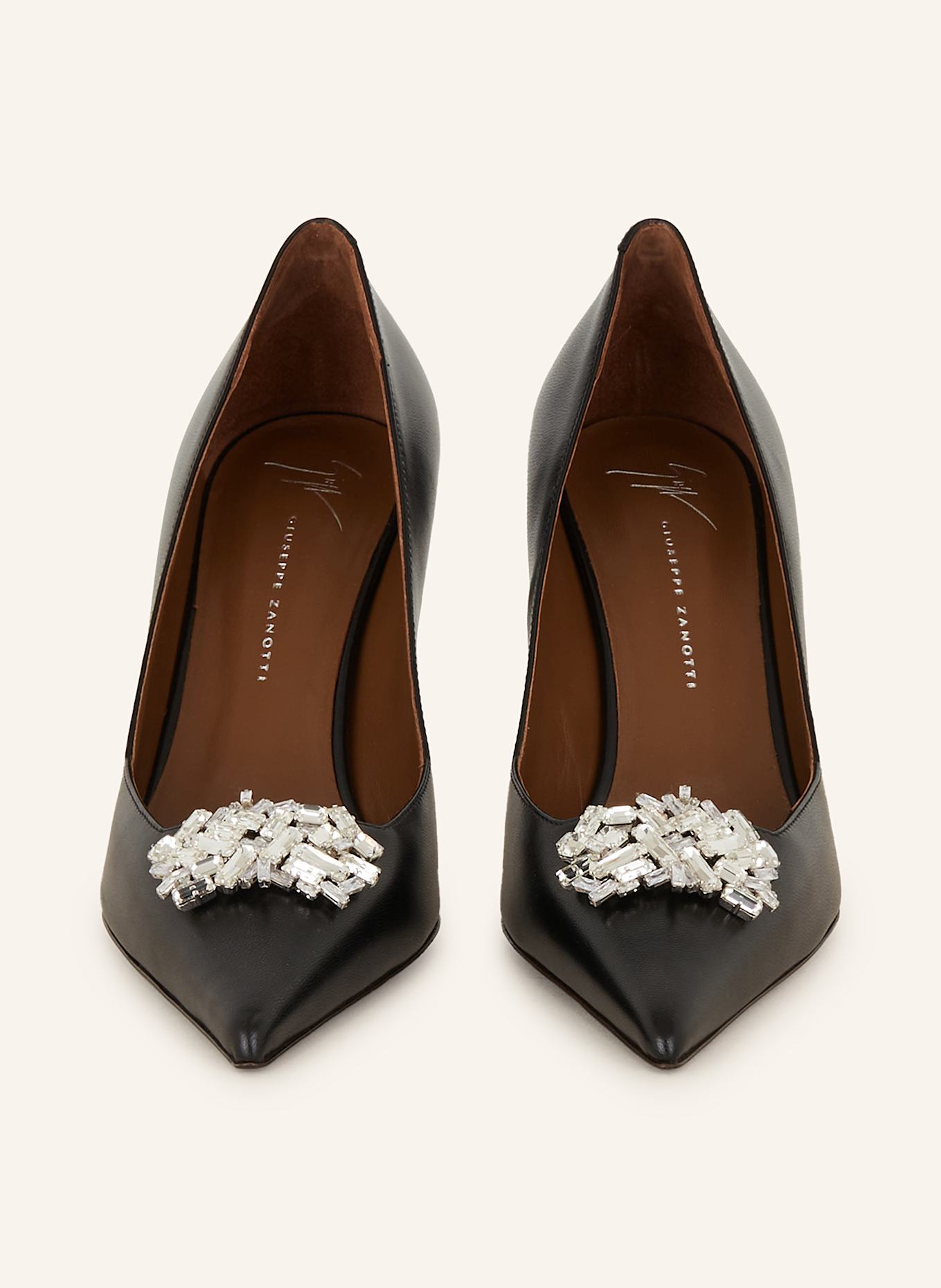 GIUSEPPE ZANOTTI DESIGN Czółenka MUSE z ozdobnymi kamykami: CZARNY