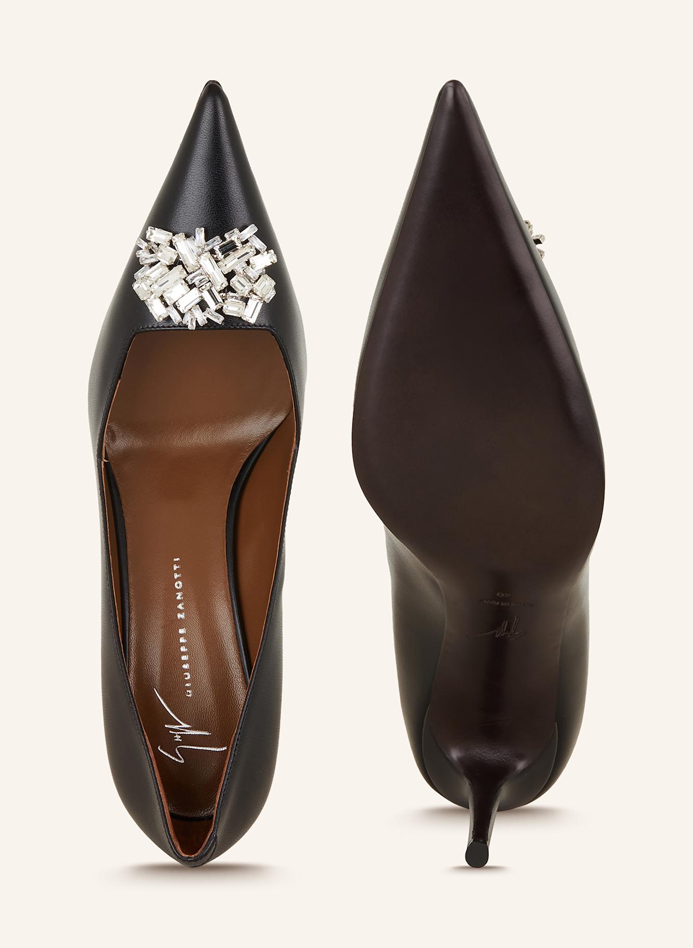 GIUSEPPE ZANOTTI DESIGN Czółenka MUSE z ozdobnymi kamykami: CZARNY