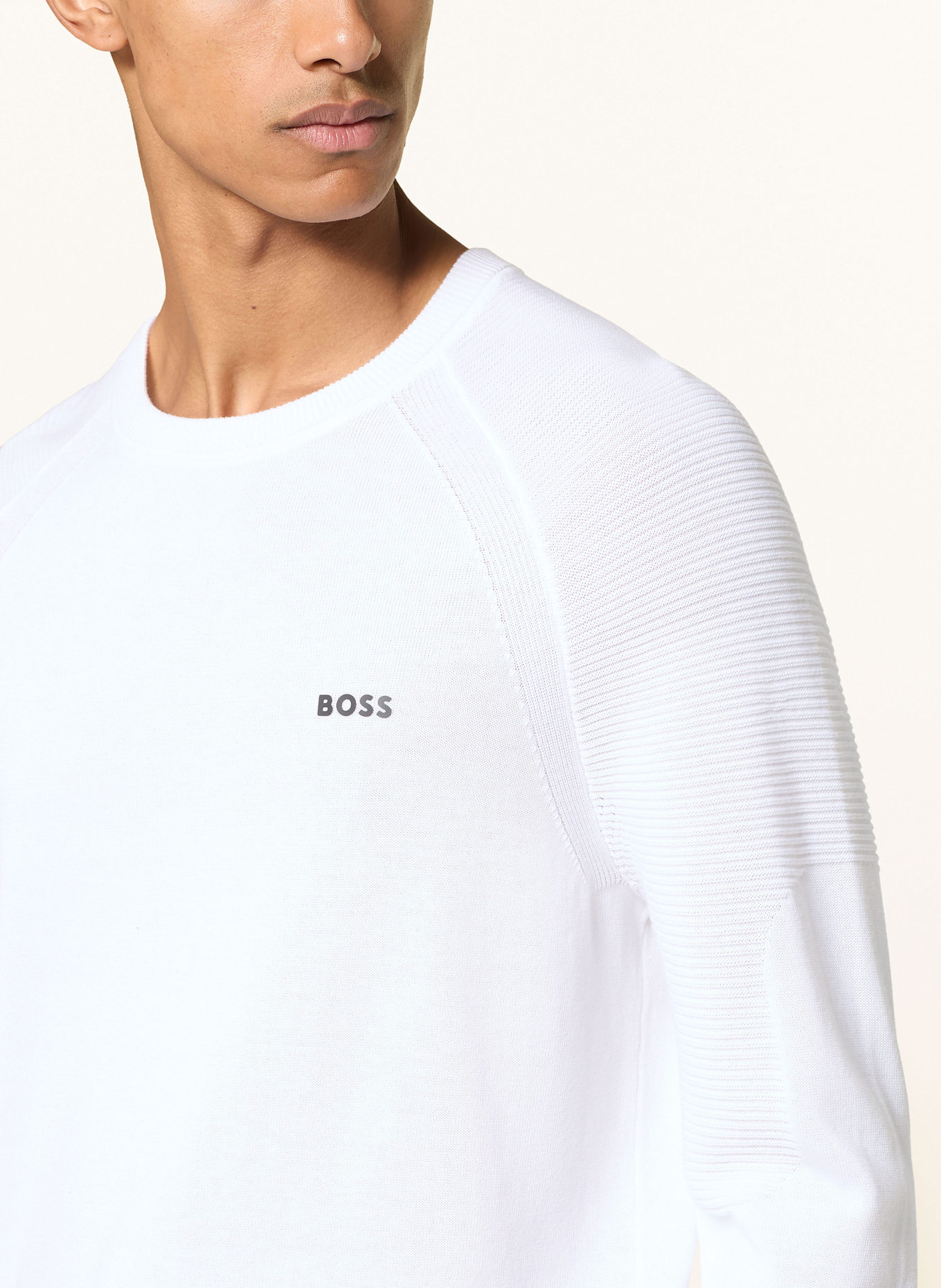 BOSS Pullover PERFORM MAX: WEISS