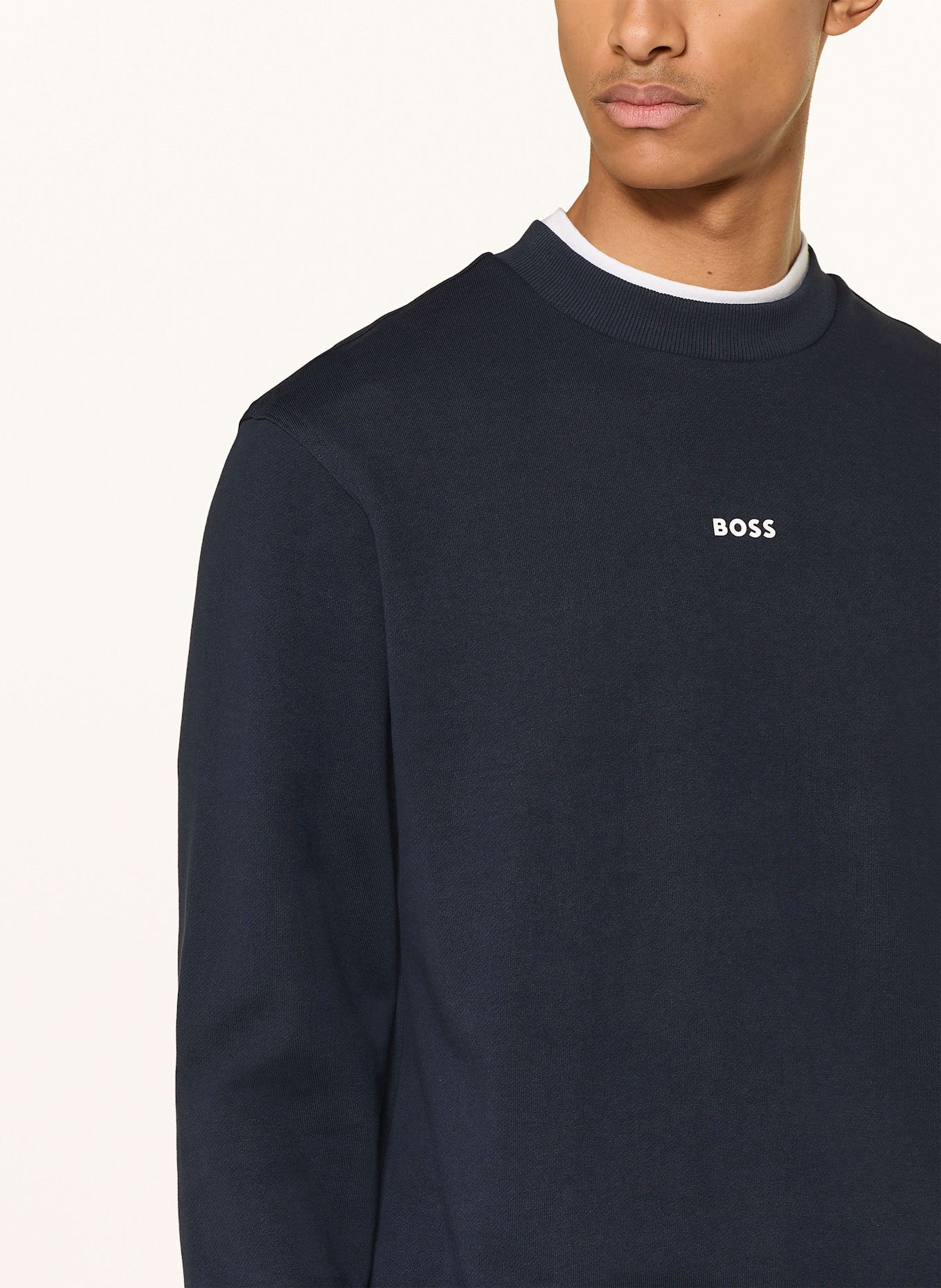 BOSS Sweatshirt WESMALLCREW: DUNKELBLAU