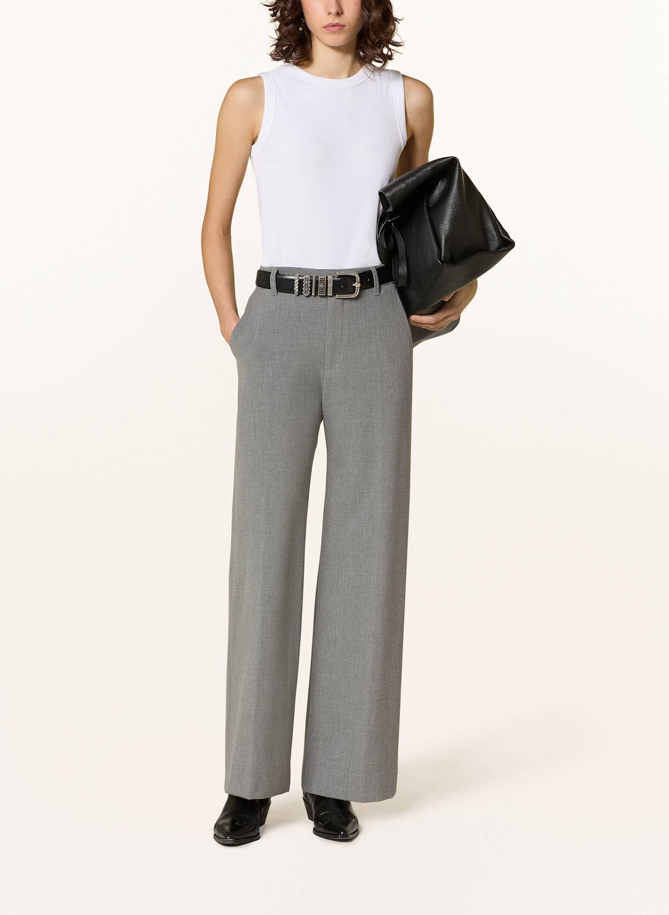 MRS & HUGS Wide leg trousers, Color: GRAY (Image 2)
