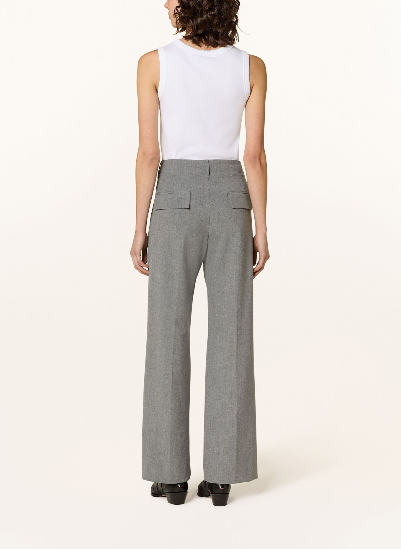 MRS & HUGS Wide leg trousers, Color: GRAY (Image 3)