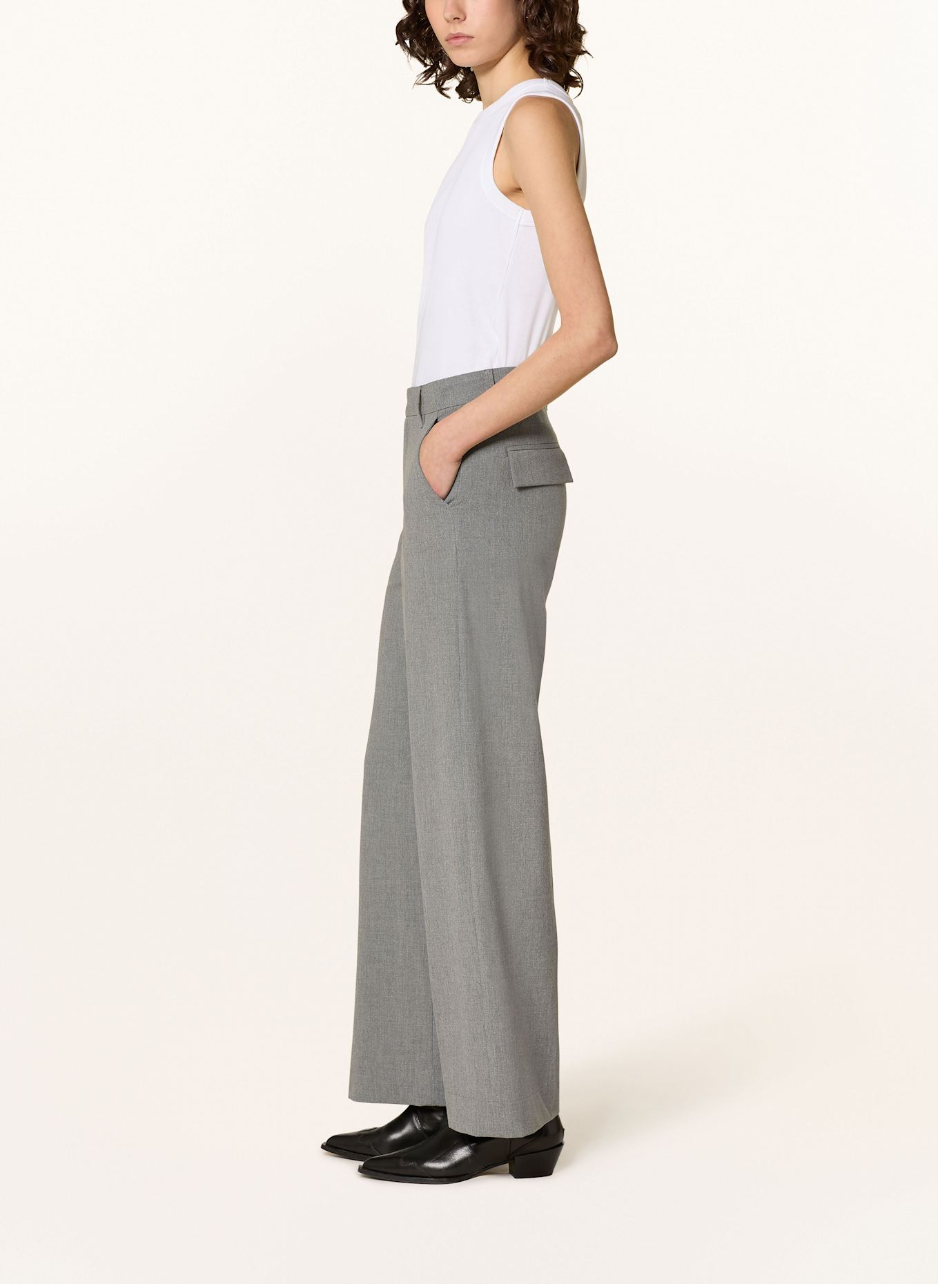 MRS & HUGS Wide leg trousers, Color: GRAY (Image 4)