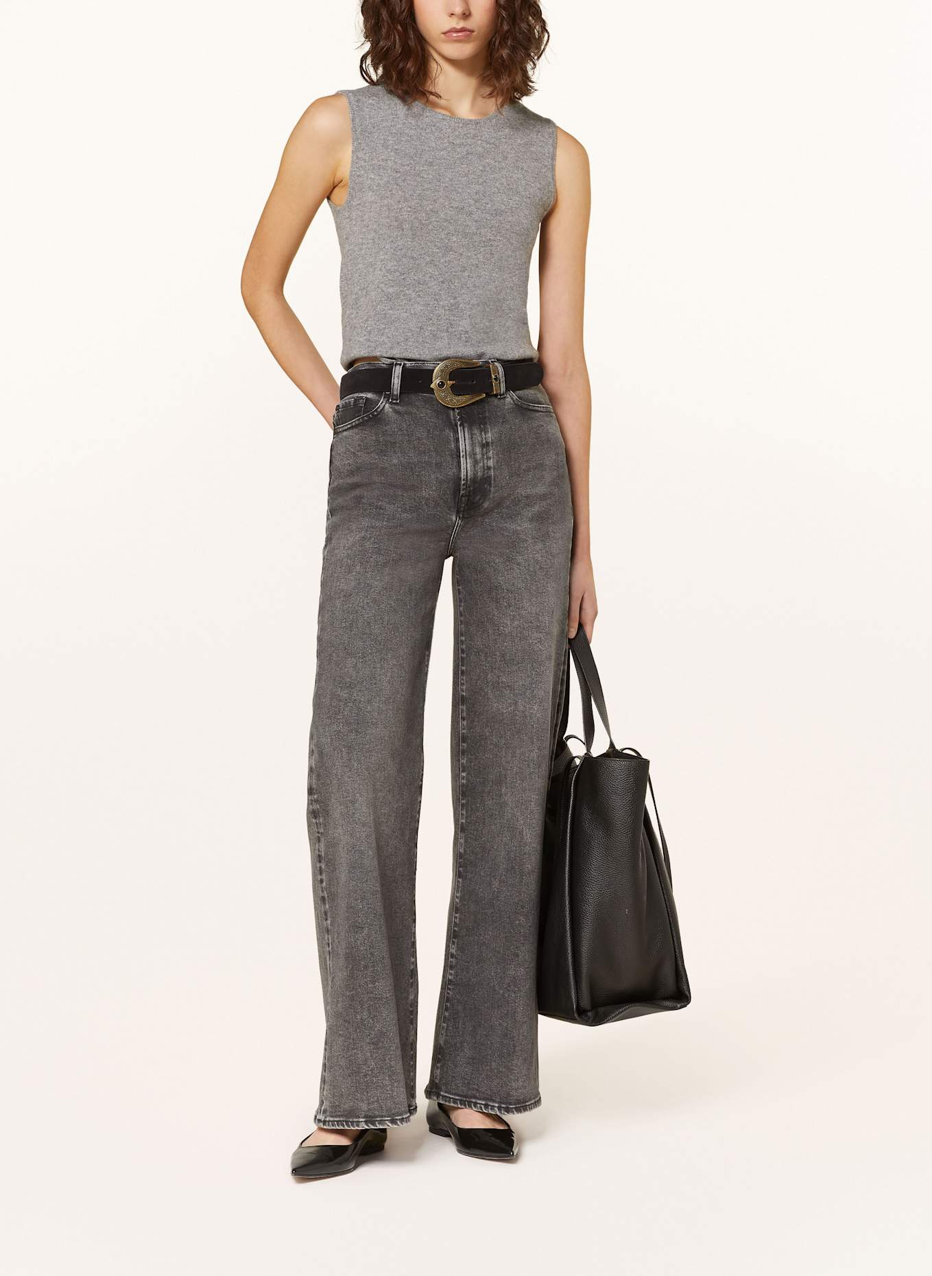 MRS & HUGS Top en maille avec cachemire: GRIS