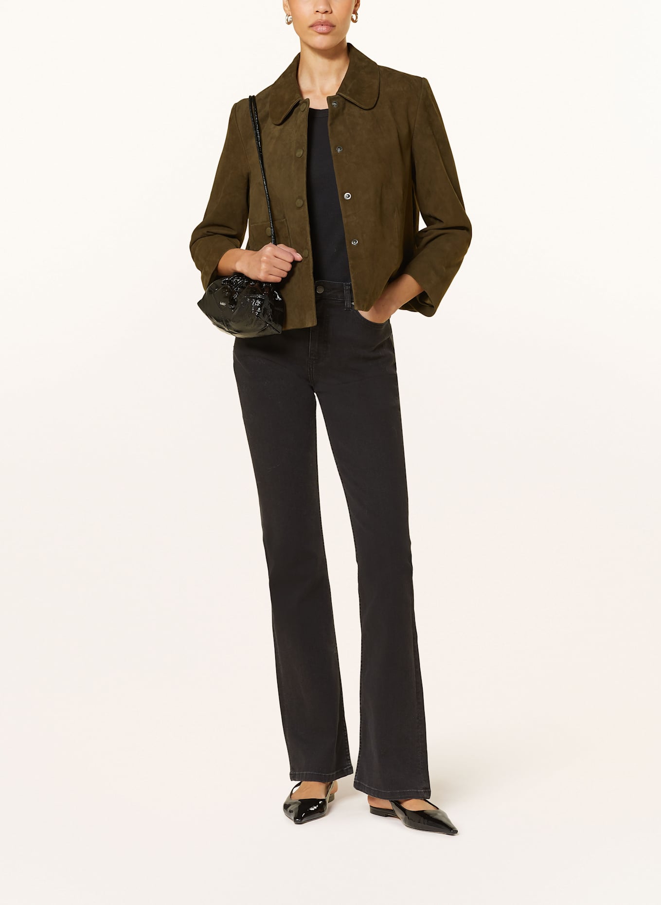 ba&sh Lederjacke MILAS, Farbe: KHAKI (Bild 2)