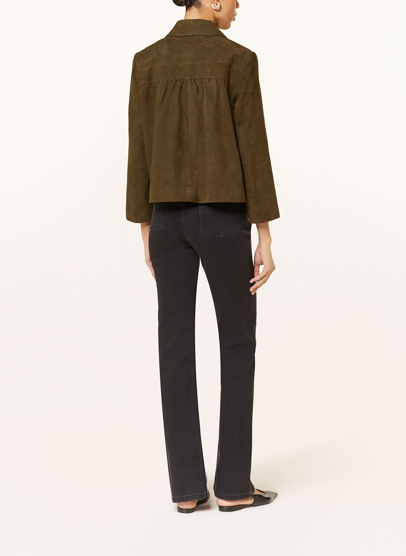 ba&sh Lederjacke MILAS, Farbe: KHAKI (Bild 3)