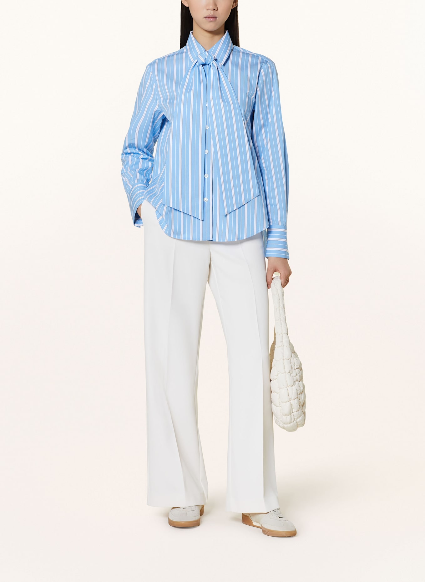 seidensticker Hemdbluse mit abnehmbarer Schluppe: HELLBLAU / WEISS