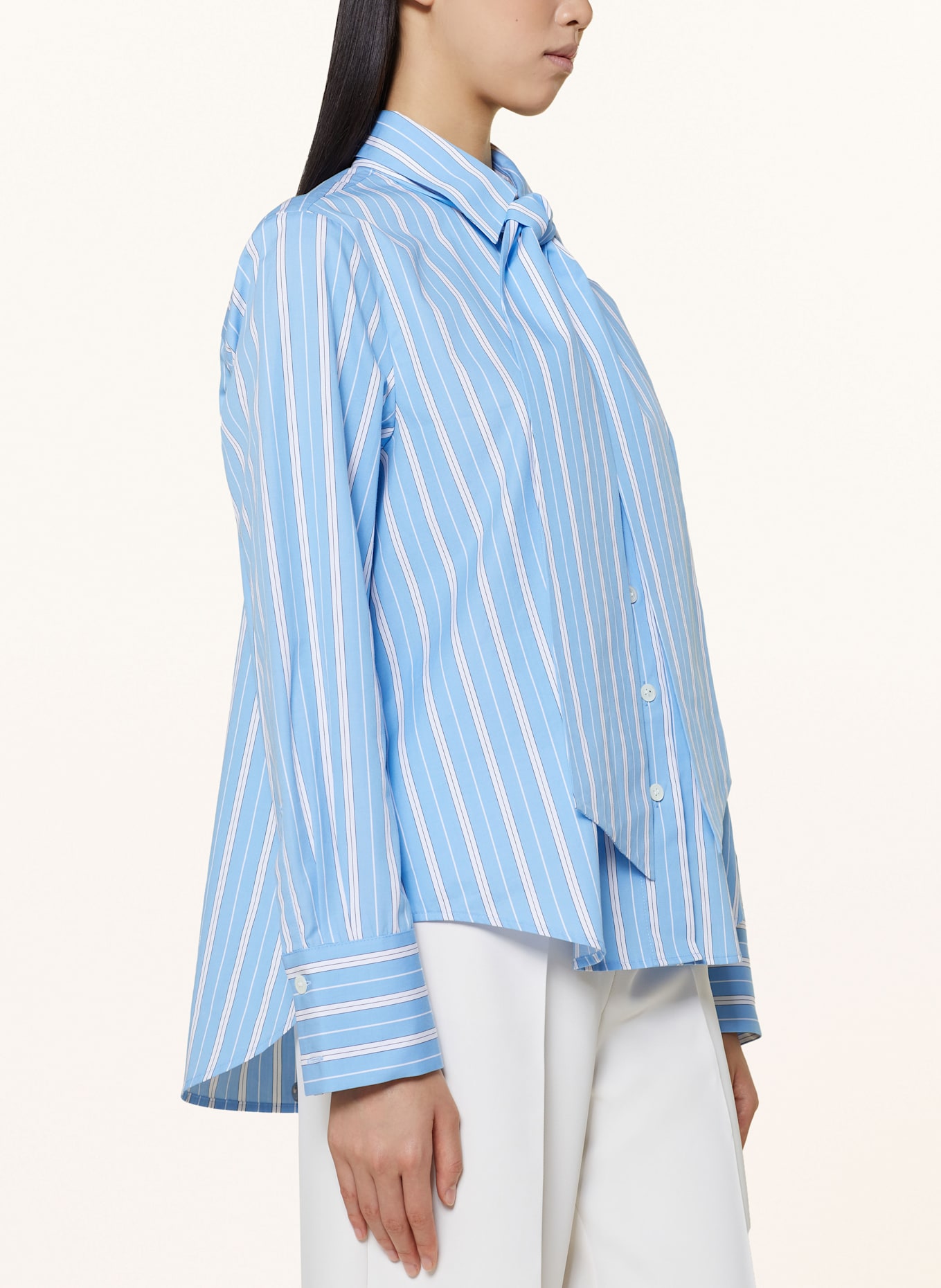 seidensticker Hemdbluse mit abnehmbarer Schluppe: HELLBLAU / WEISS