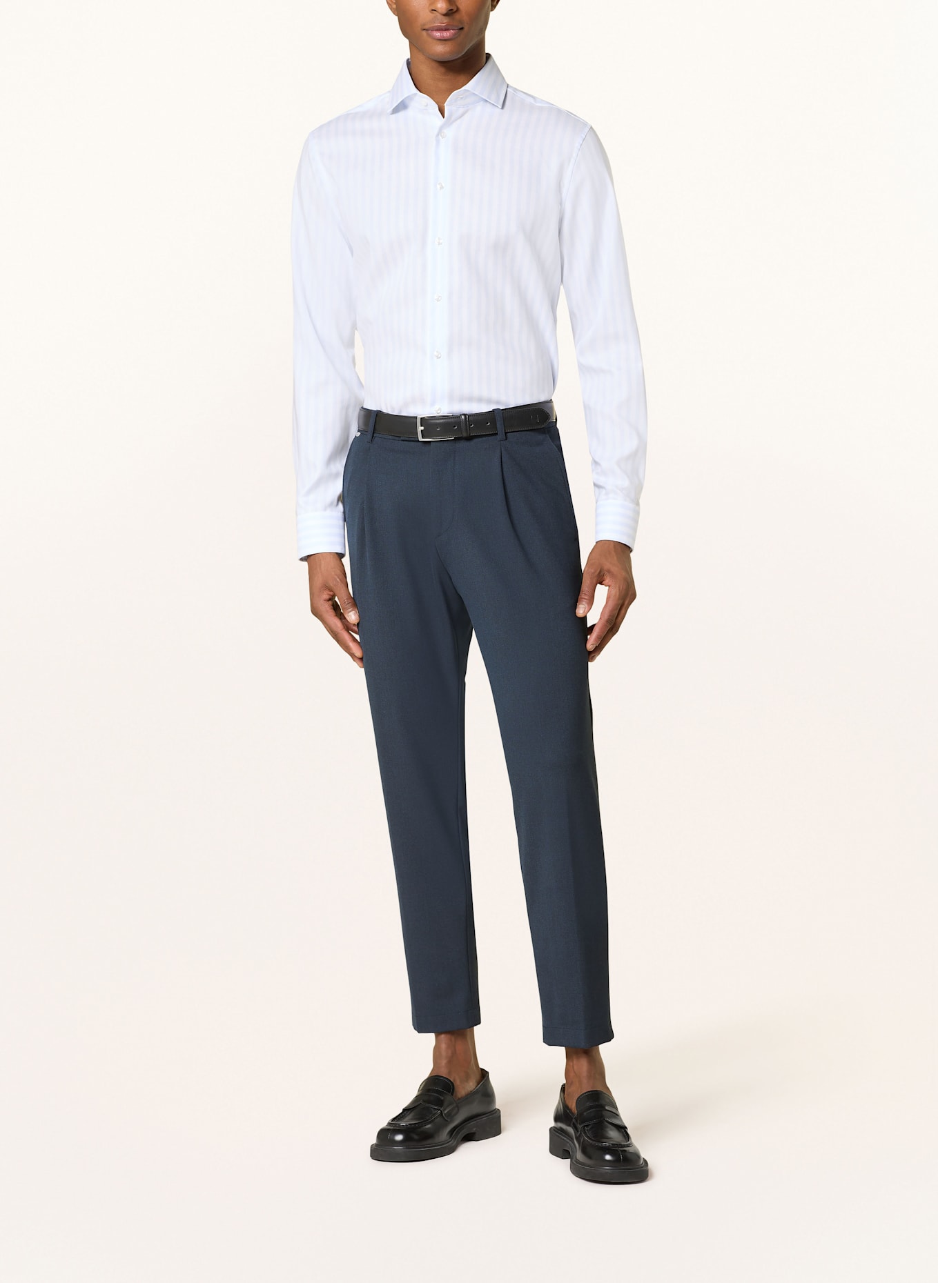 seidensticker Hemd Shaped Fit: WEISS / HELLBLAU