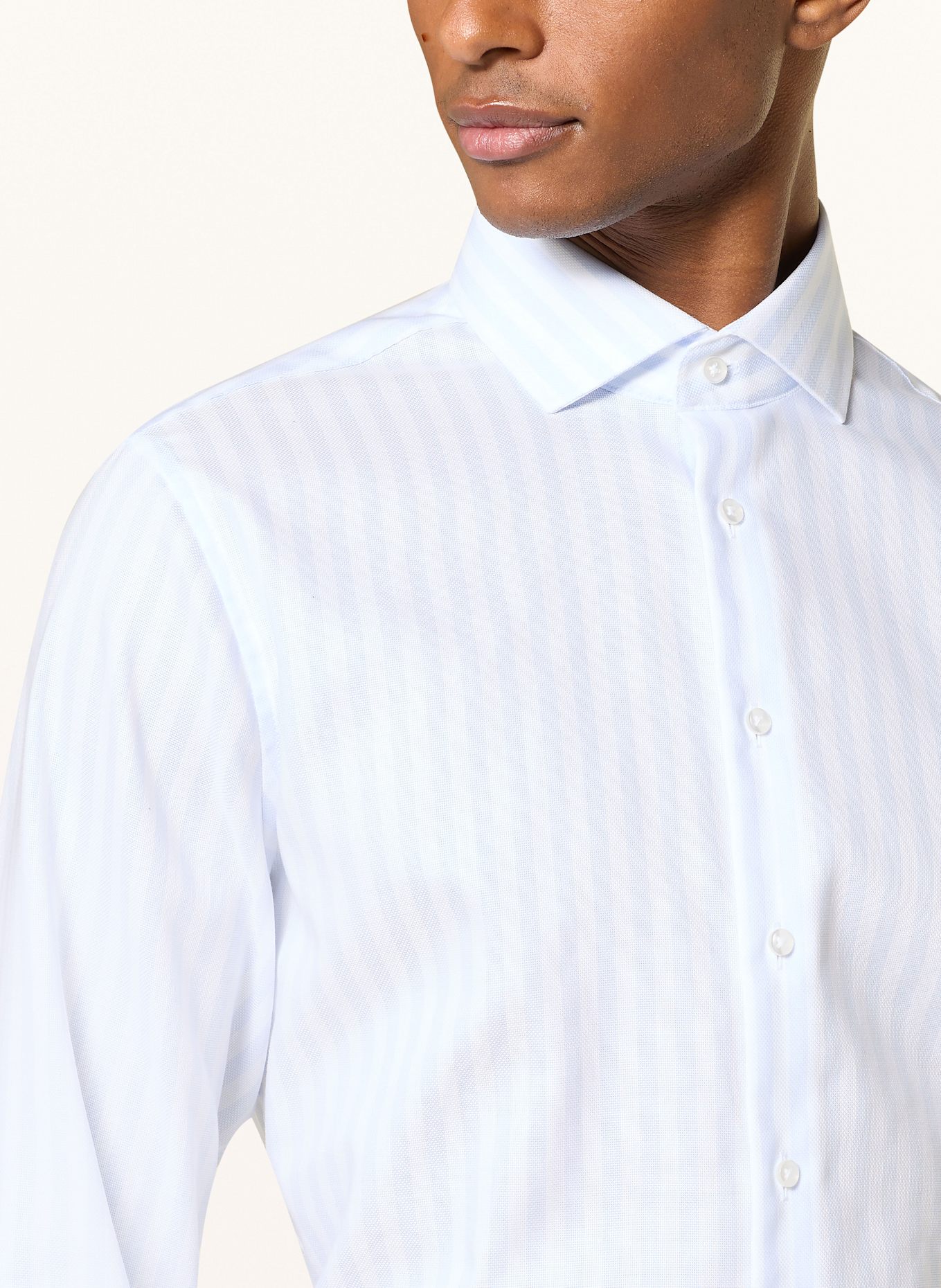 seidensticker Hemd Shaped Fit: WEISS / HELLBLAU