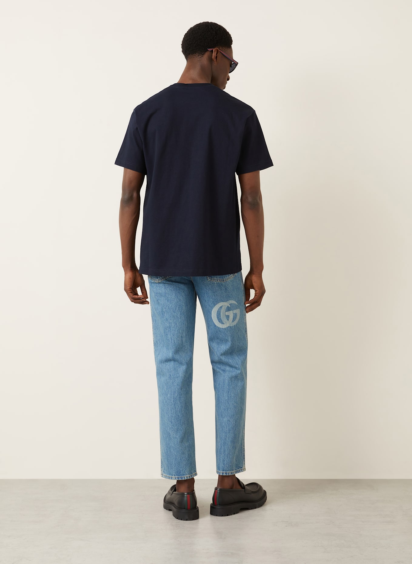 GUCCI T-Shirt: DUNKELBLAU/ GRÜN/ ROT