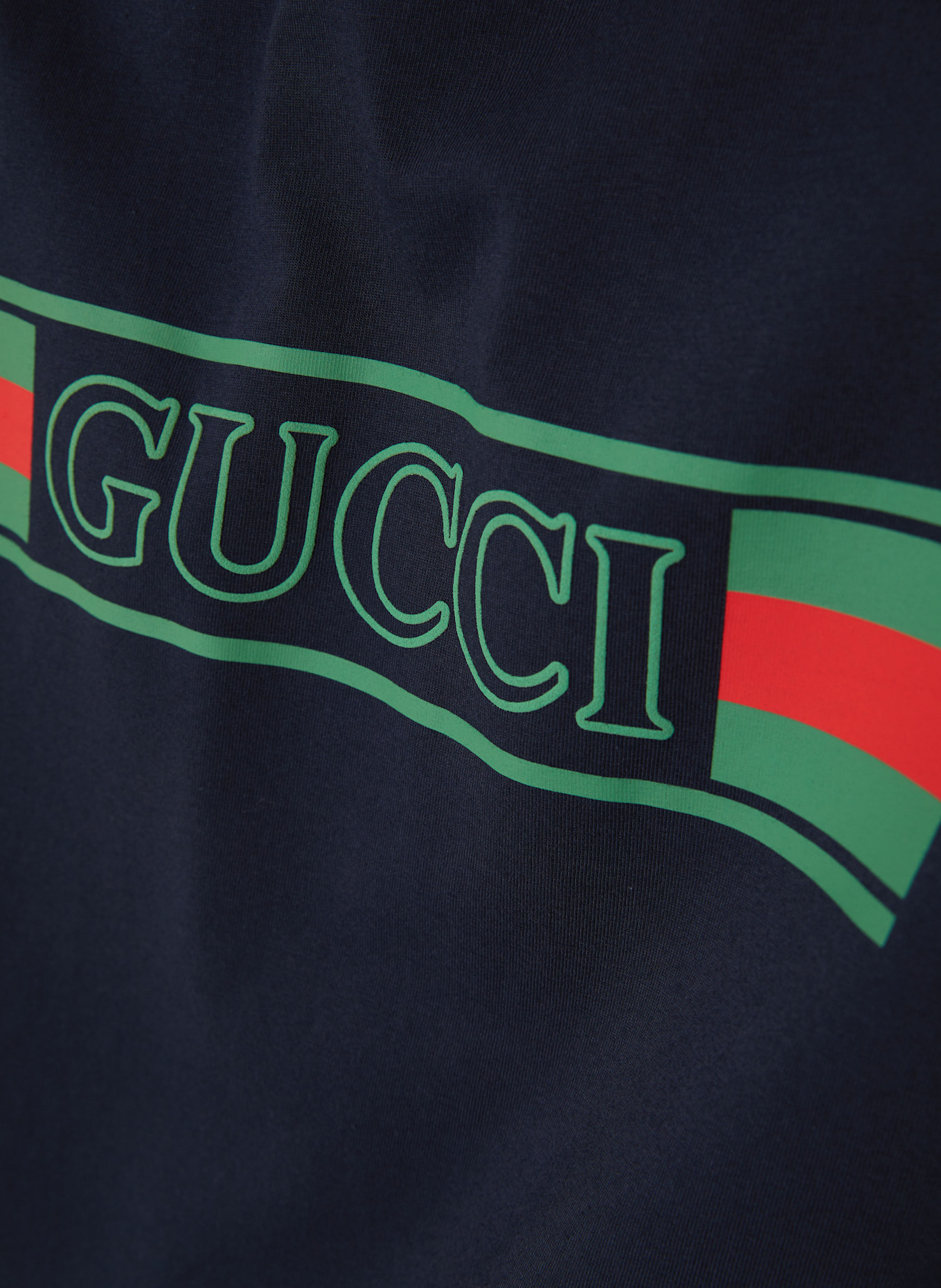 GUCCI T-Shirt: DUNKELBLAU/ GRÜN/ ROT