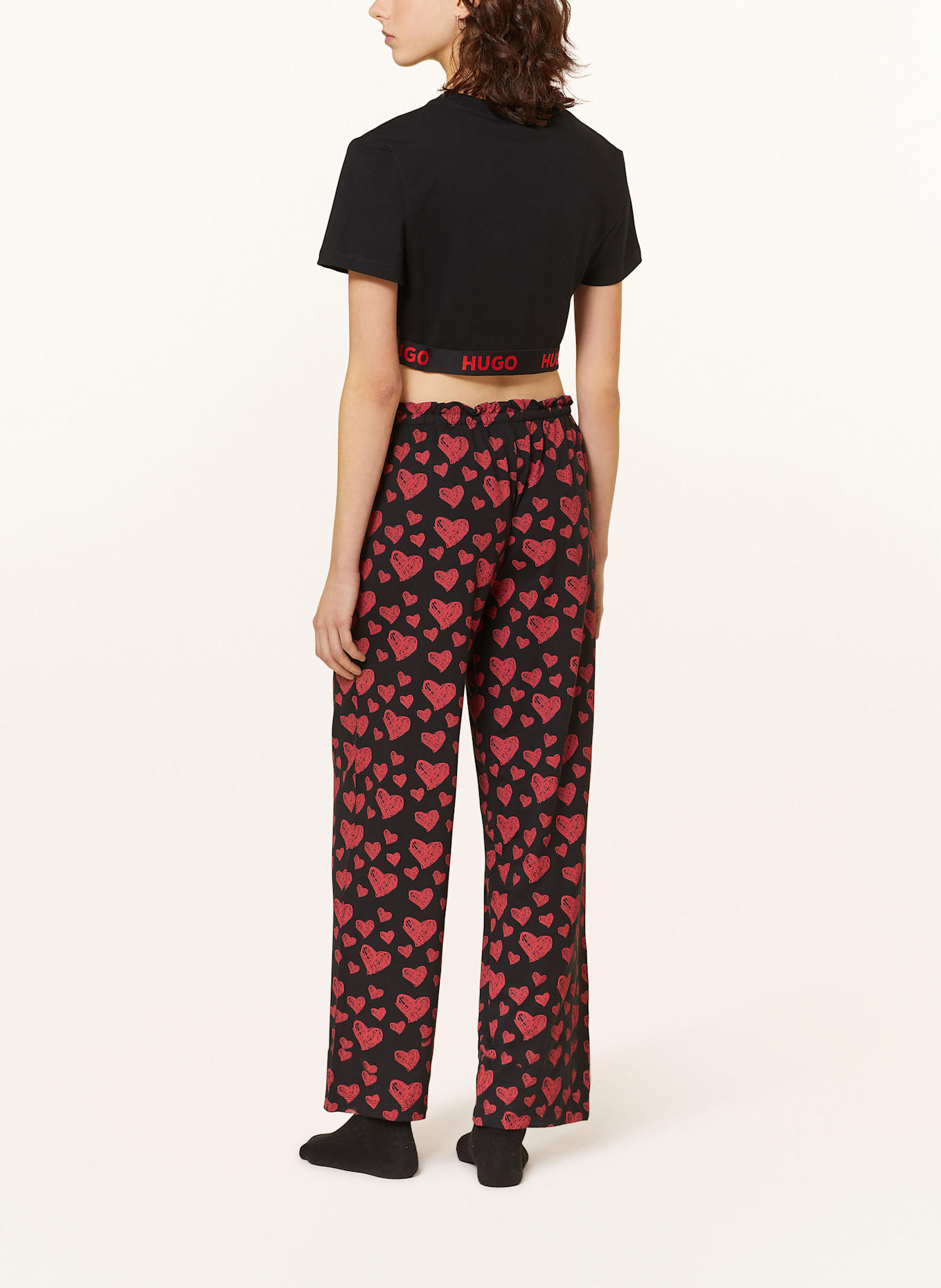 HUGO Koszulka rekreacyjna SPORTY: CZARNY / CZERWONY