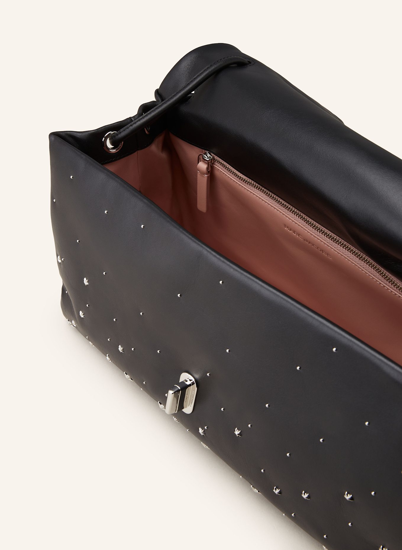 MARC JACOBS Schultertasche THE BIG LINK LARGE mit Nieten: SCHWARZ