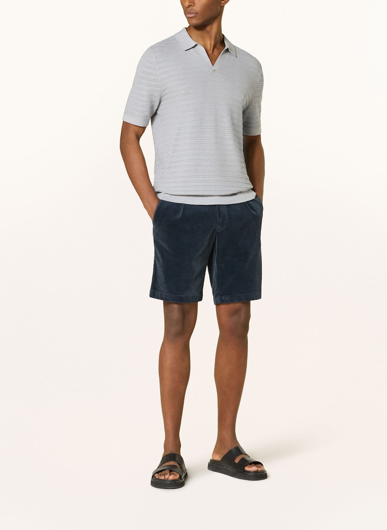 STROKESMAN'S Cordshorts Slim Fit: DUNKELBLAU