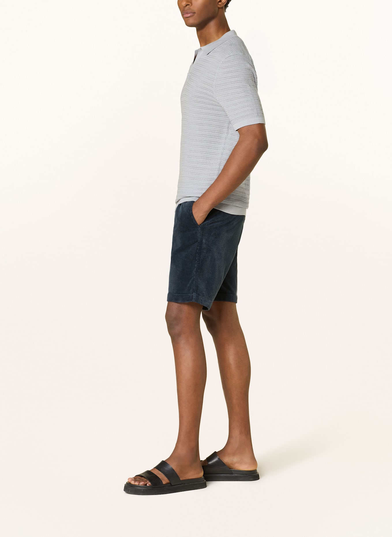 STROKESMAN'S Cordshorts Slim Fit: DUNKELBLAU