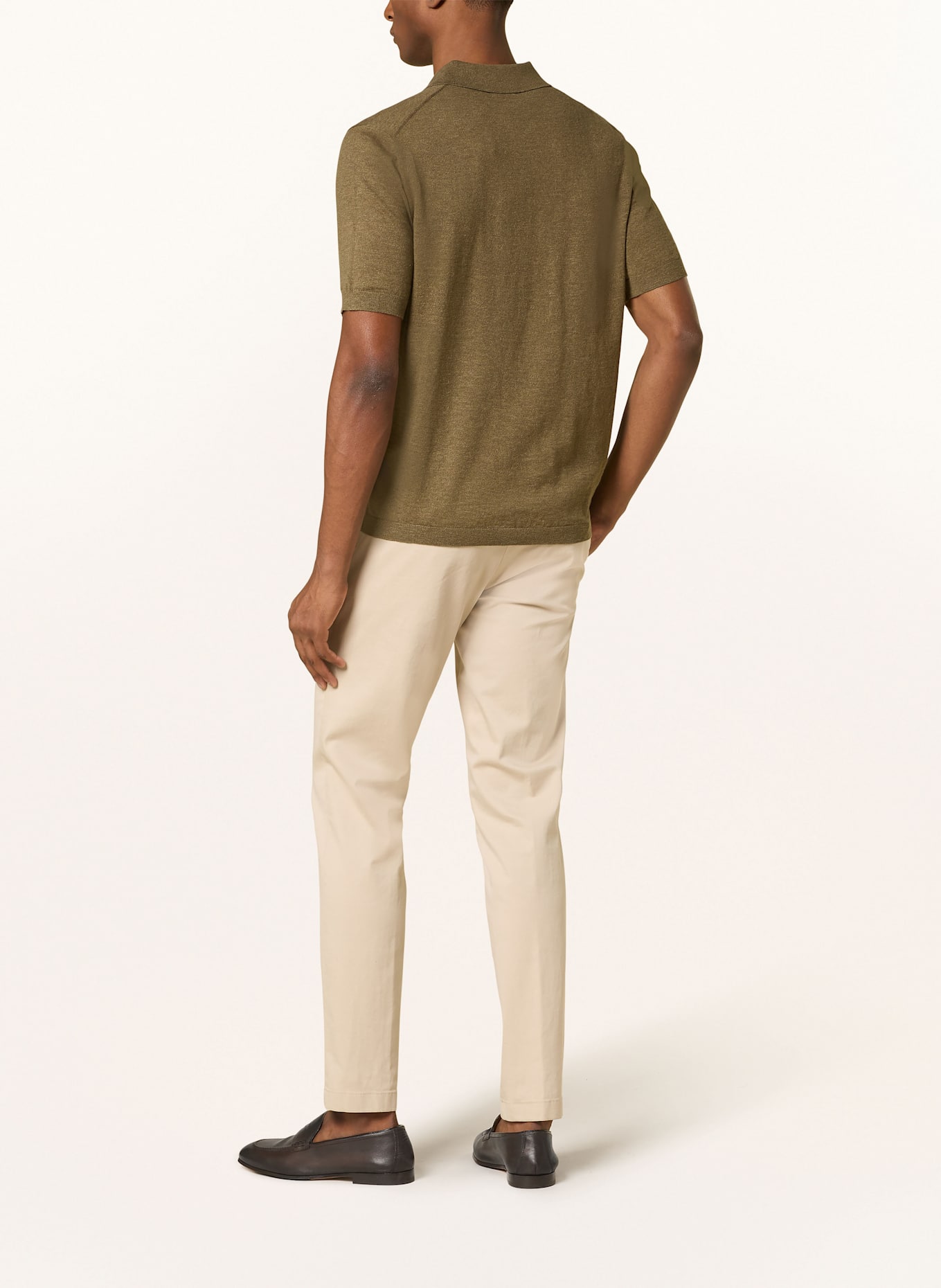 STROKESMAN'S Strick-Poloshirt: OLIV